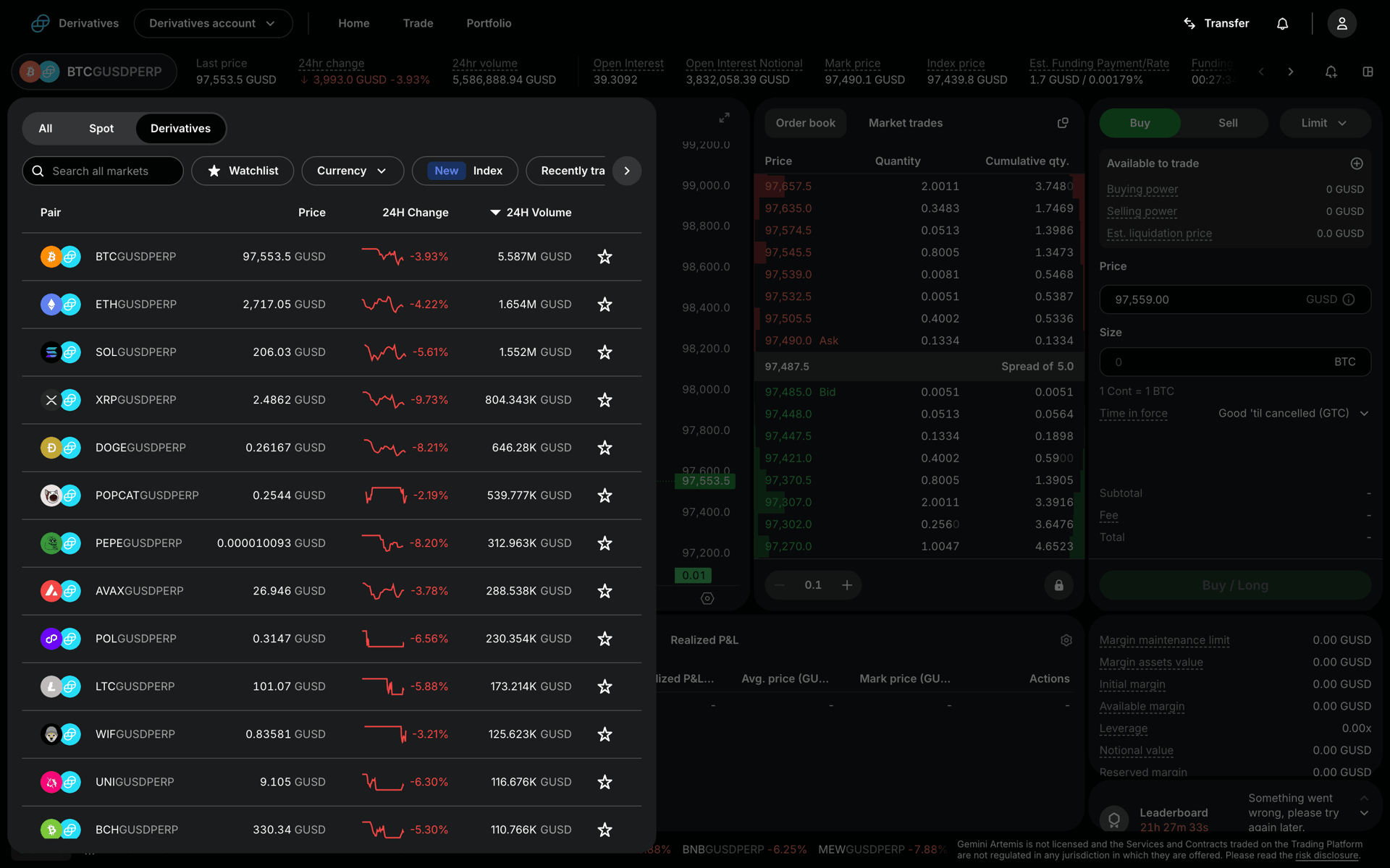 Gemini Web Finance interface screenshot 5