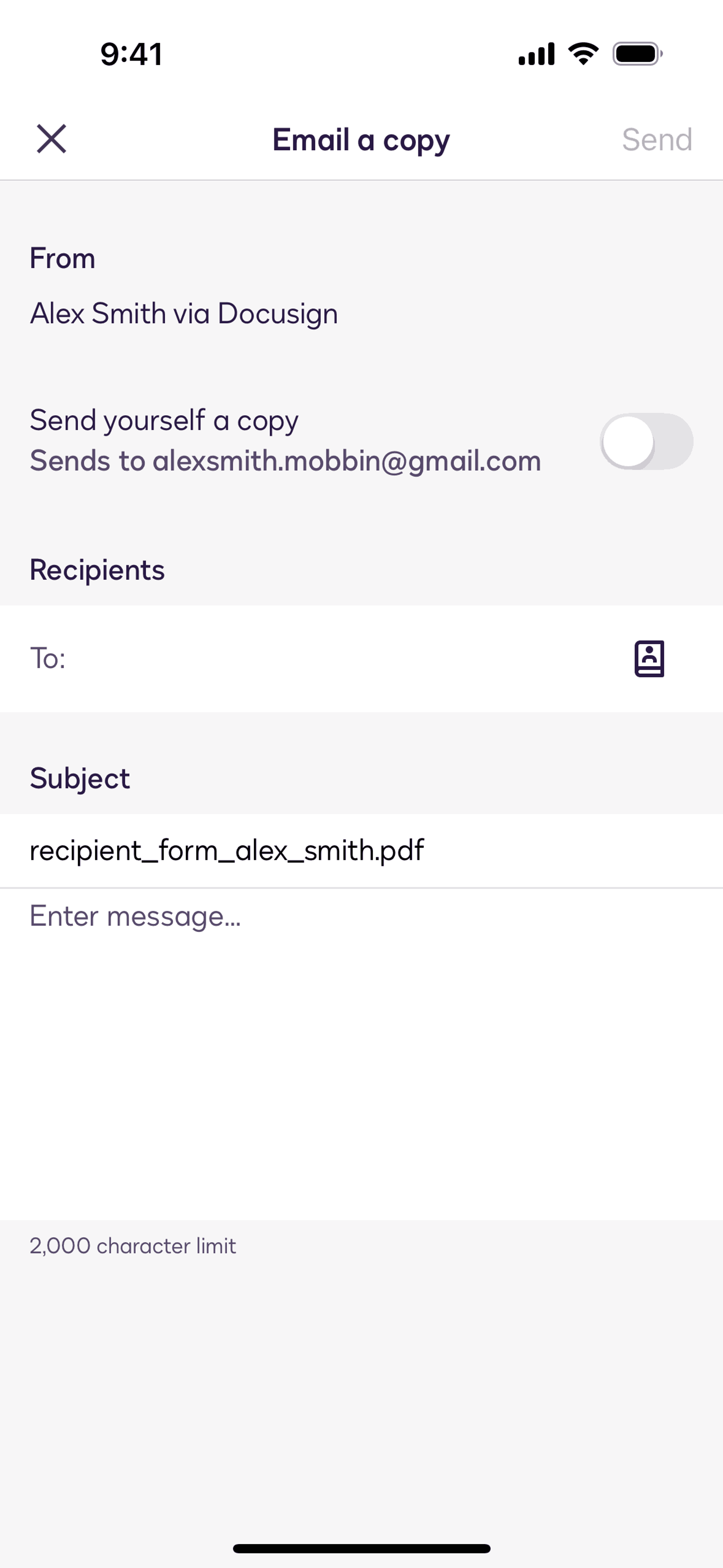Docusign iOS Productivity interface screenshot 3
