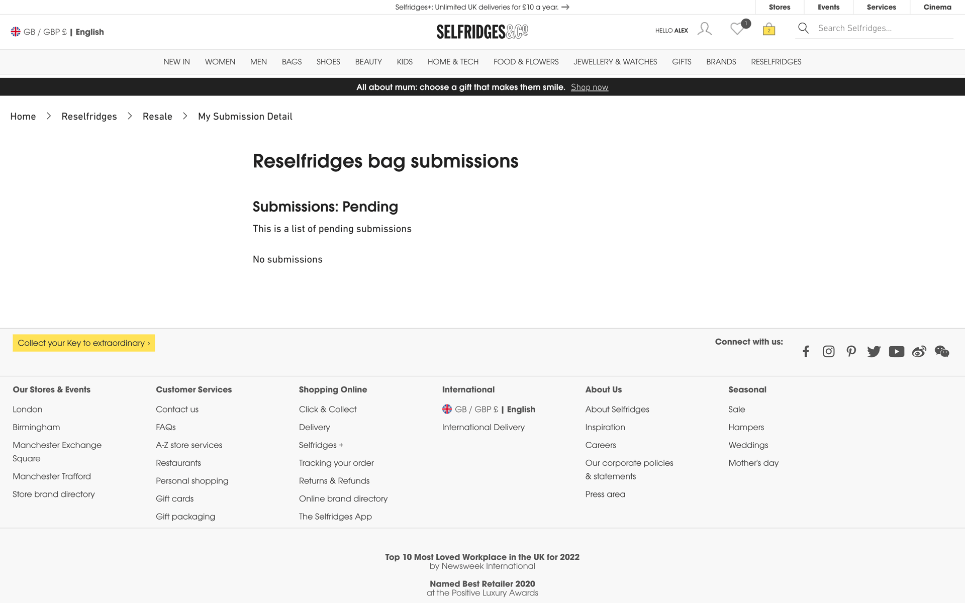 Selfridges Web Shopping interface screenshot 22