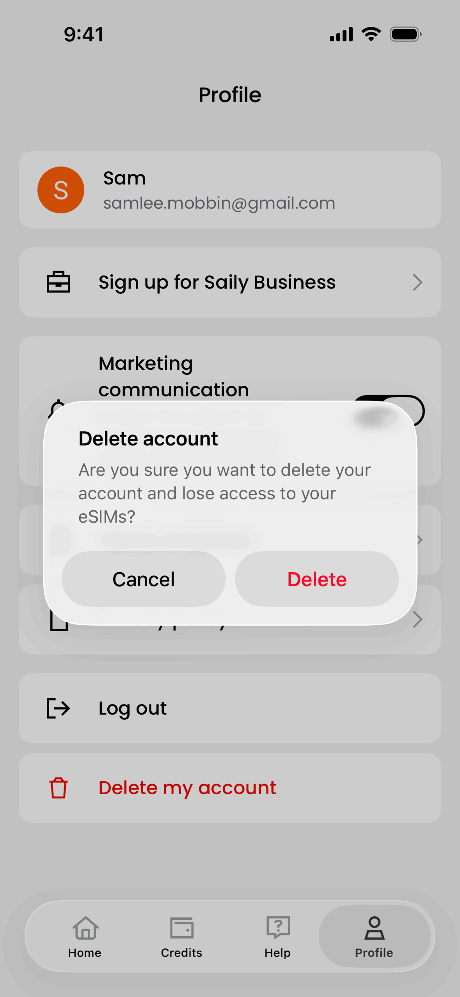 Saily iOS Travel & Transportation interface screenshot 10