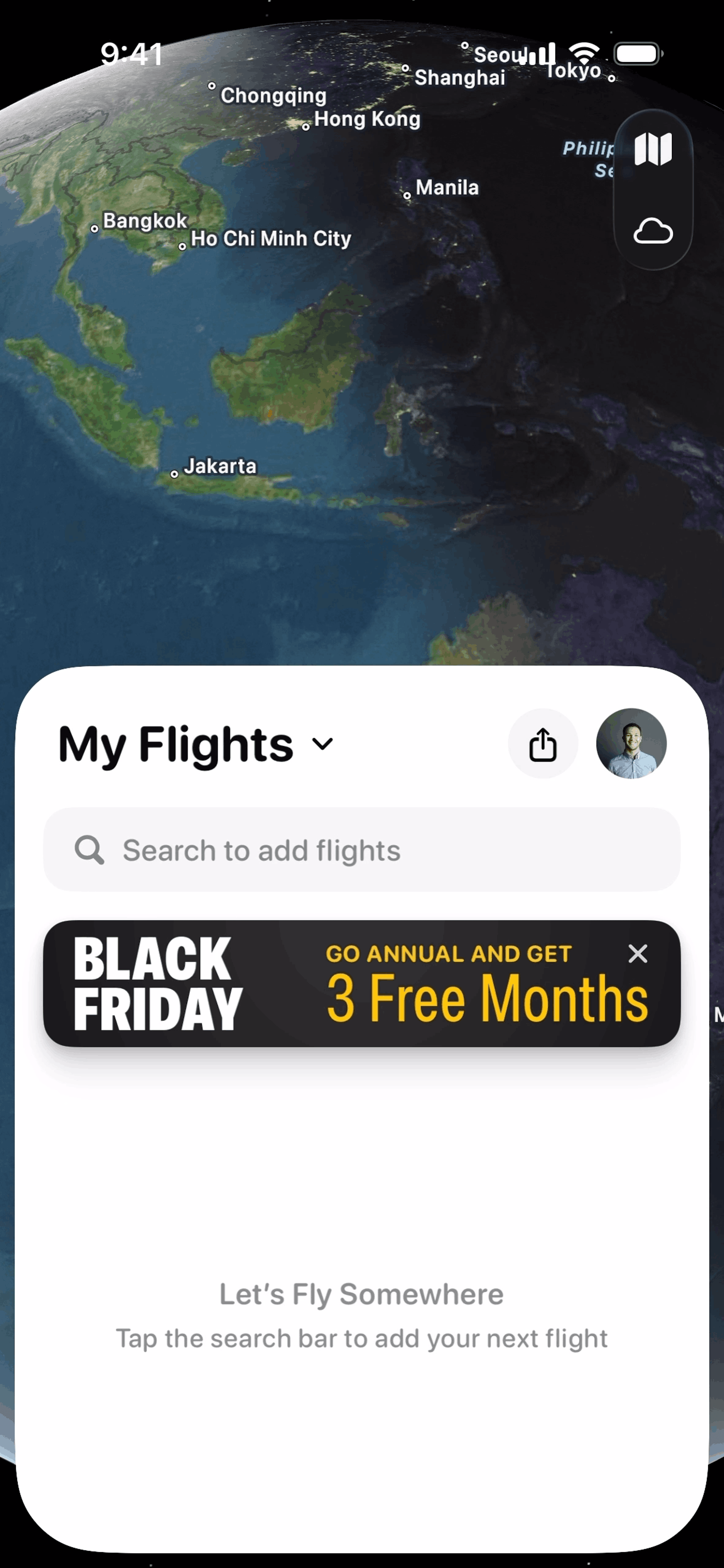 Flighty iOS Travel & Transportation interface screenshot 4