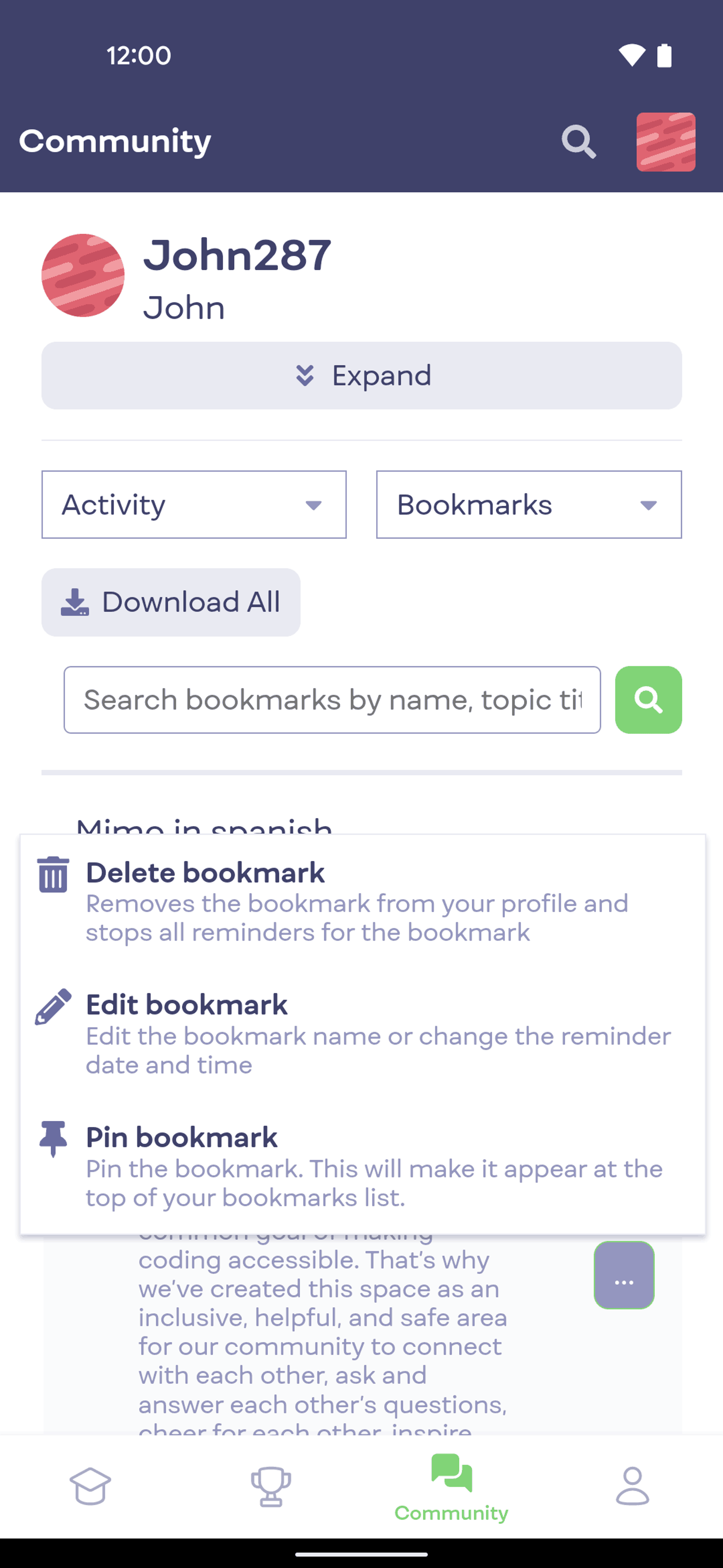 Mimo Android Education interface screenshot 8