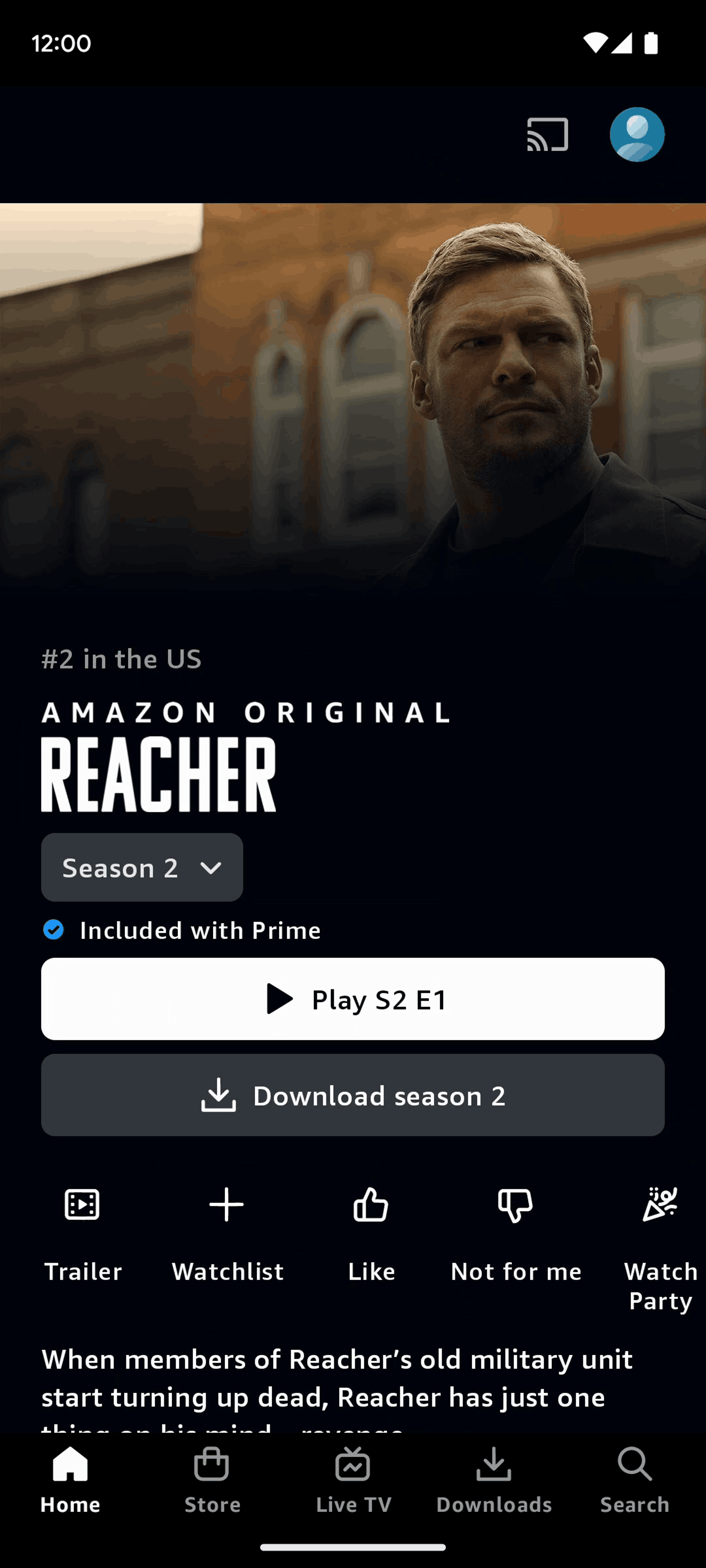 Prime Video Android Entertainment interface screenshot 20