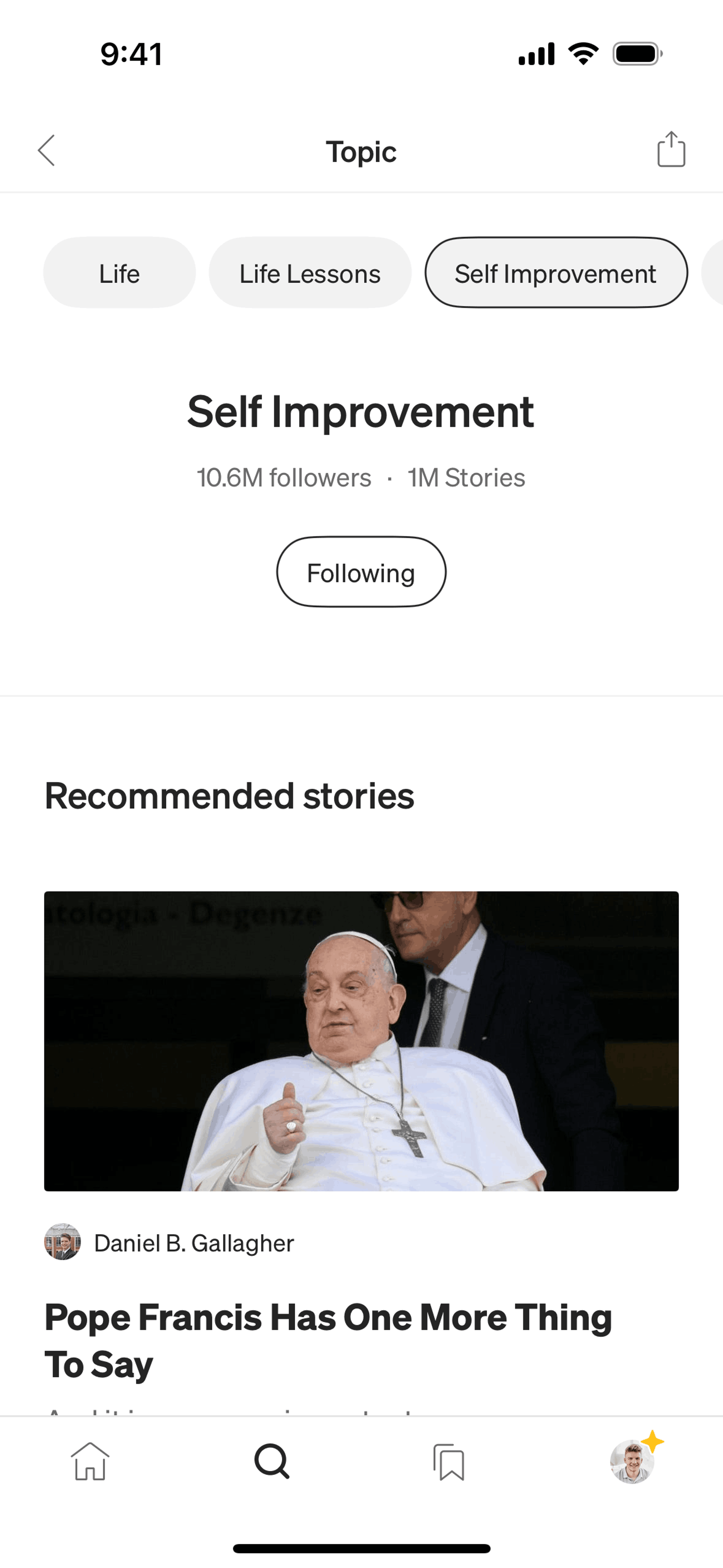 Medium iOS News interface screenshot 13
