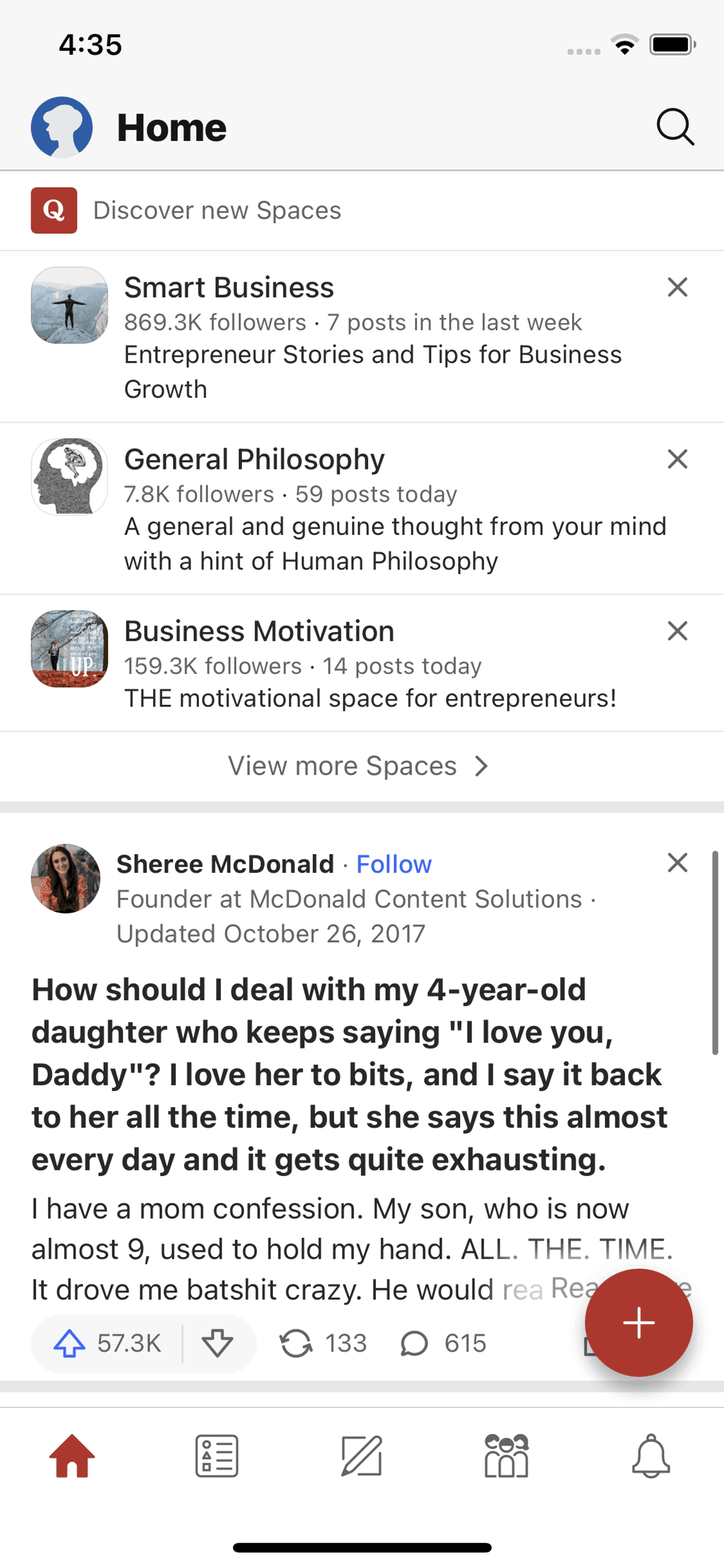 Quora iOS Social Networking interface screenshot 14