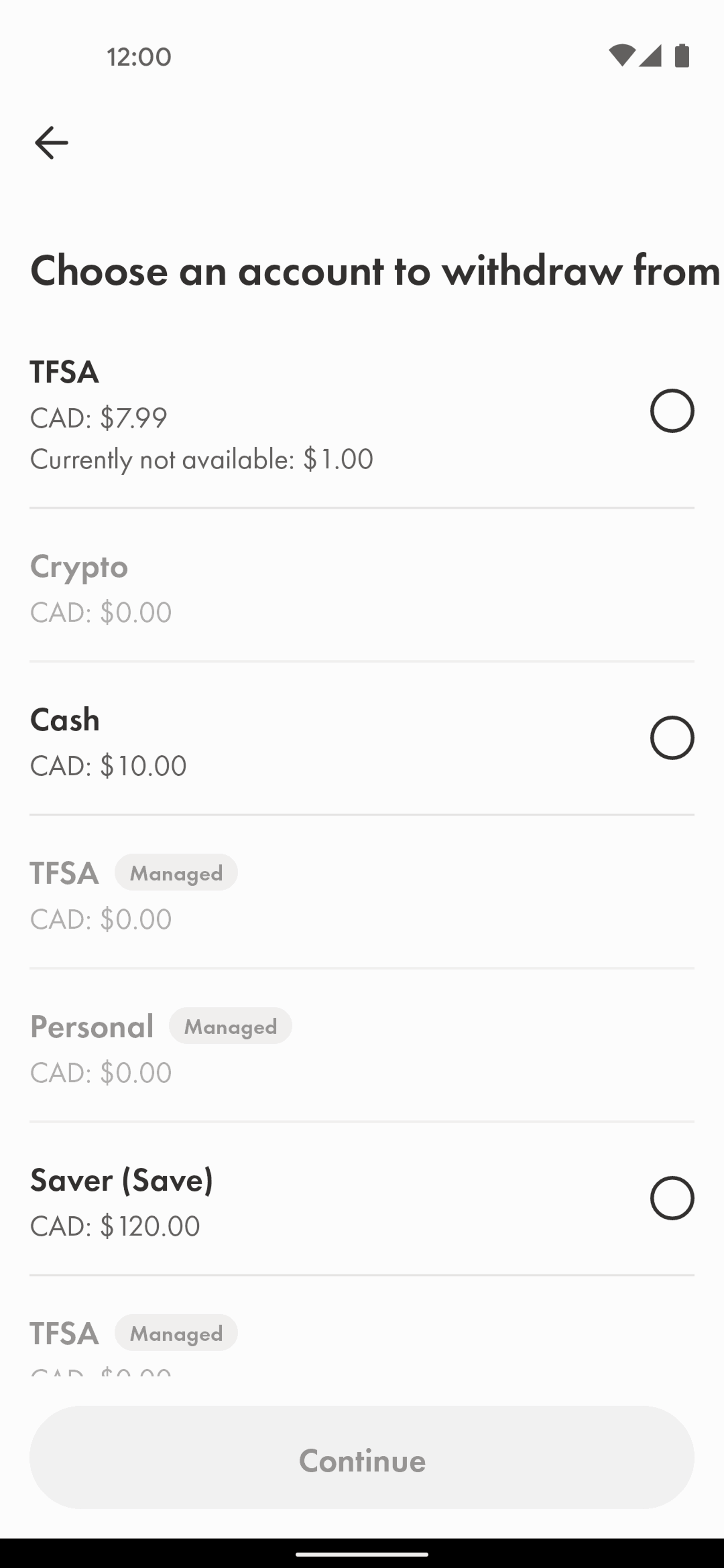 Wealthsimple Android Finance interface screenshot 23