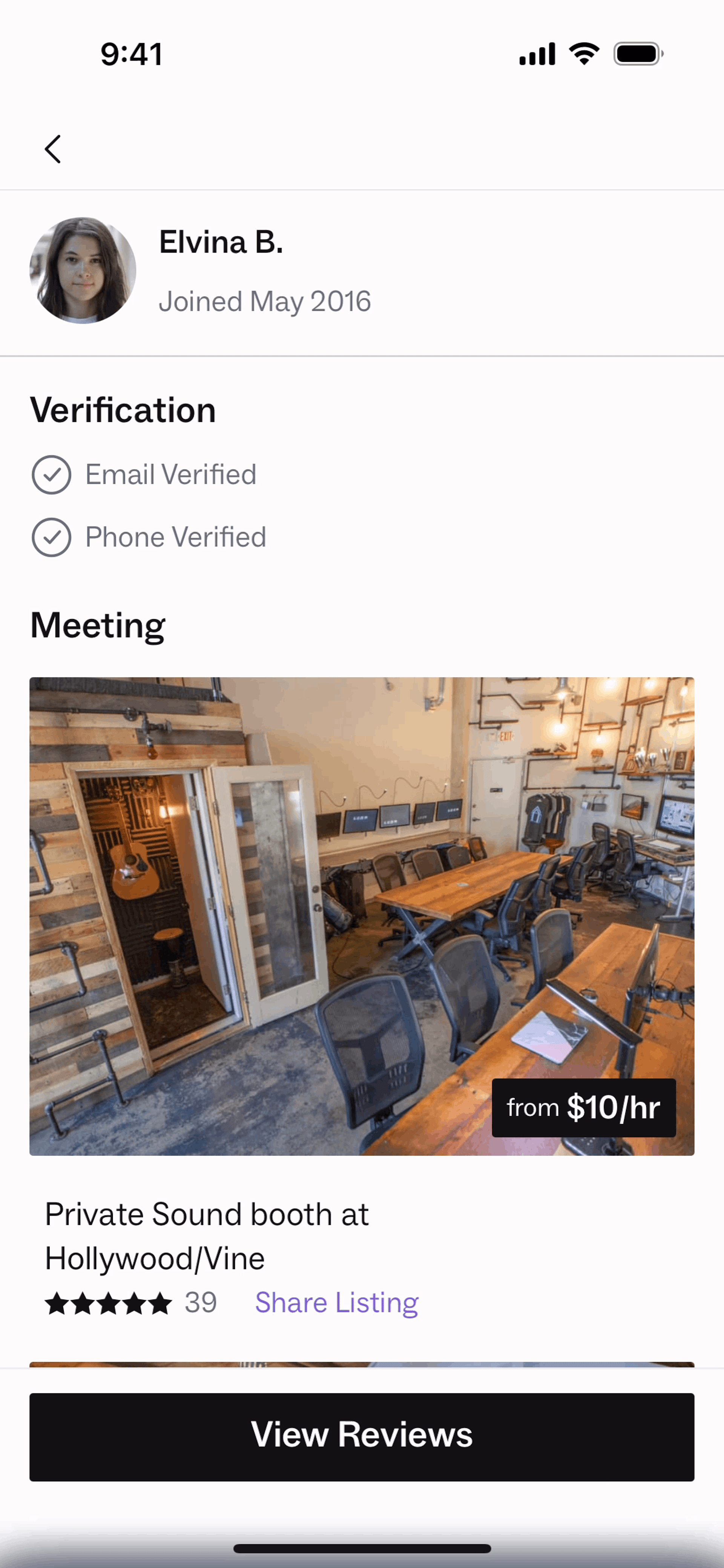 Peerspace iOS Lifestyle interface screenshot 12