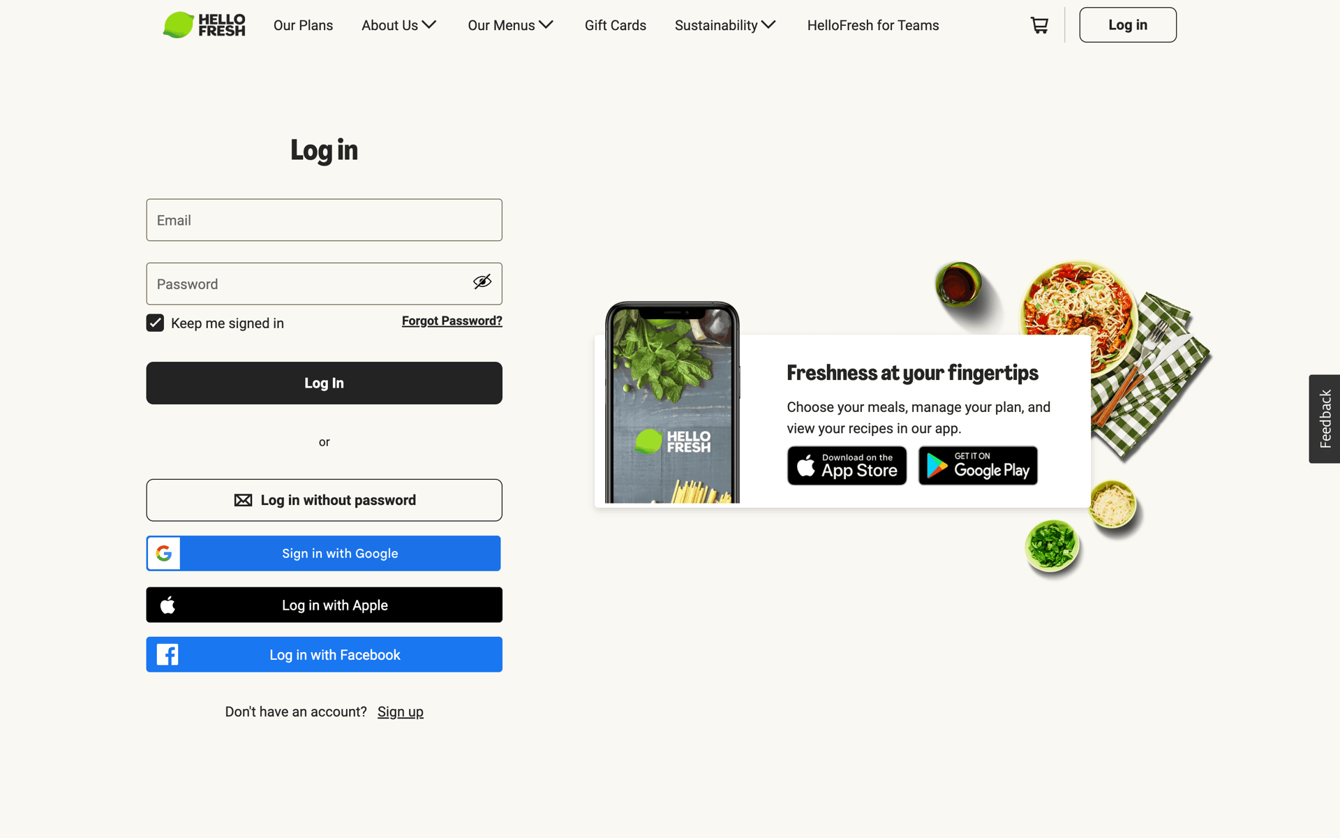 HelloFresh Web Lifestyle interface screenshot 3