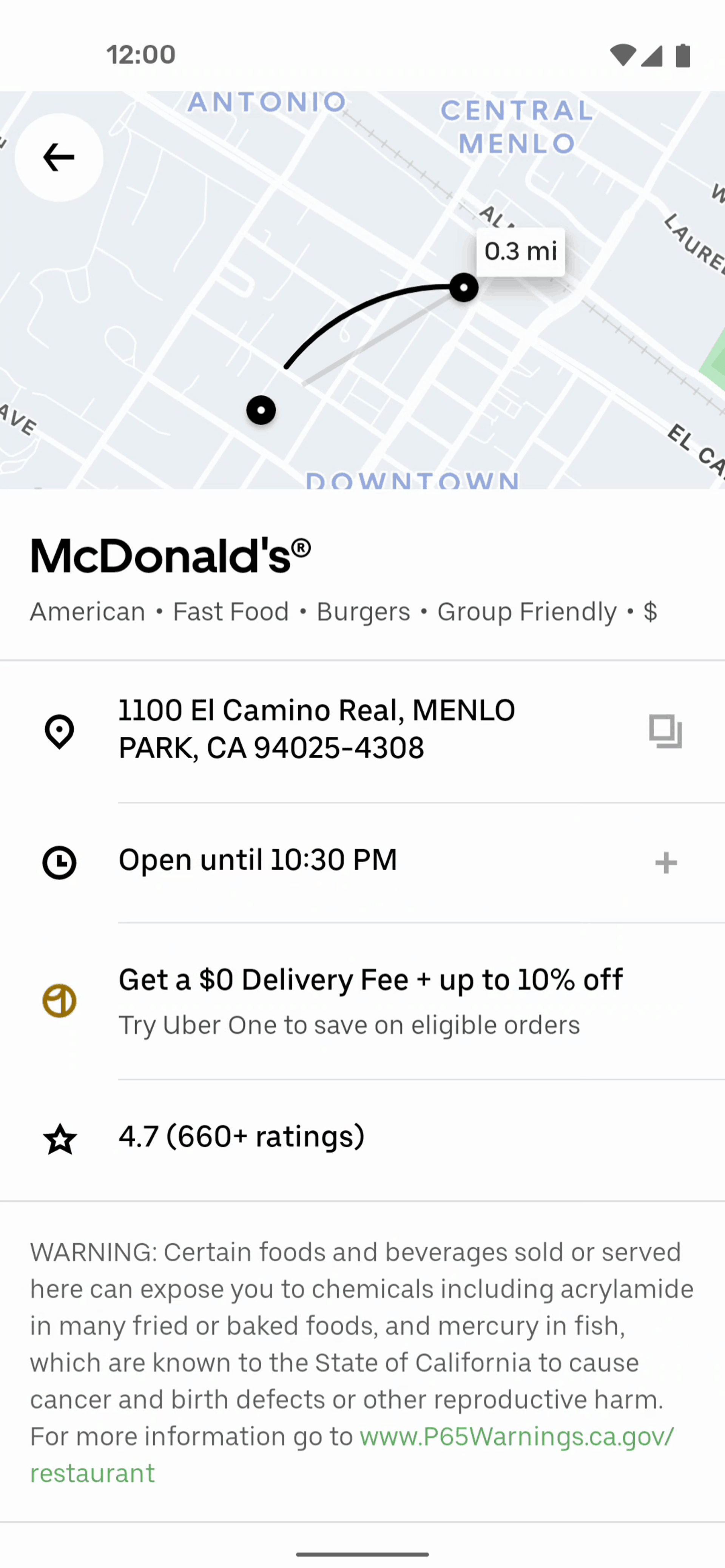 Uber Eats Android Food & Drink interface screenshot 10
