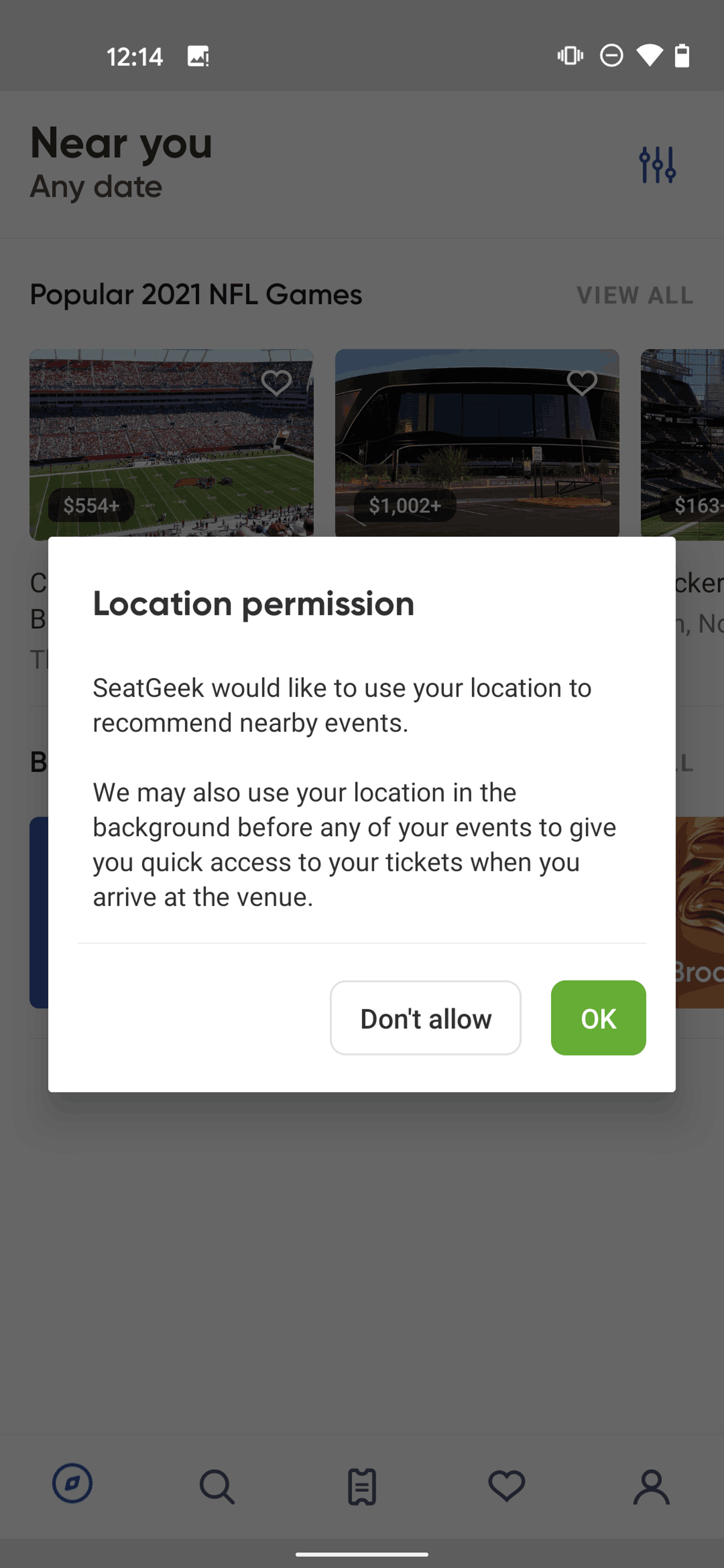 SeatGeek Android Entertainment interface screenshot 10