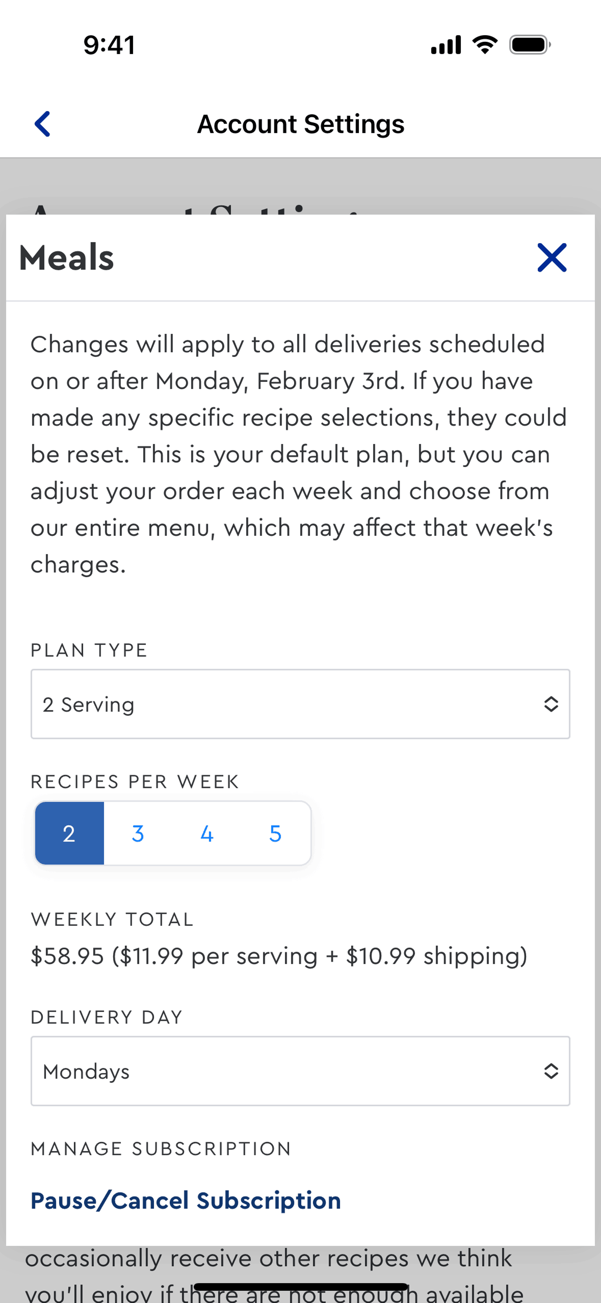Blue Apron iOS Shopping interface screenshot 4