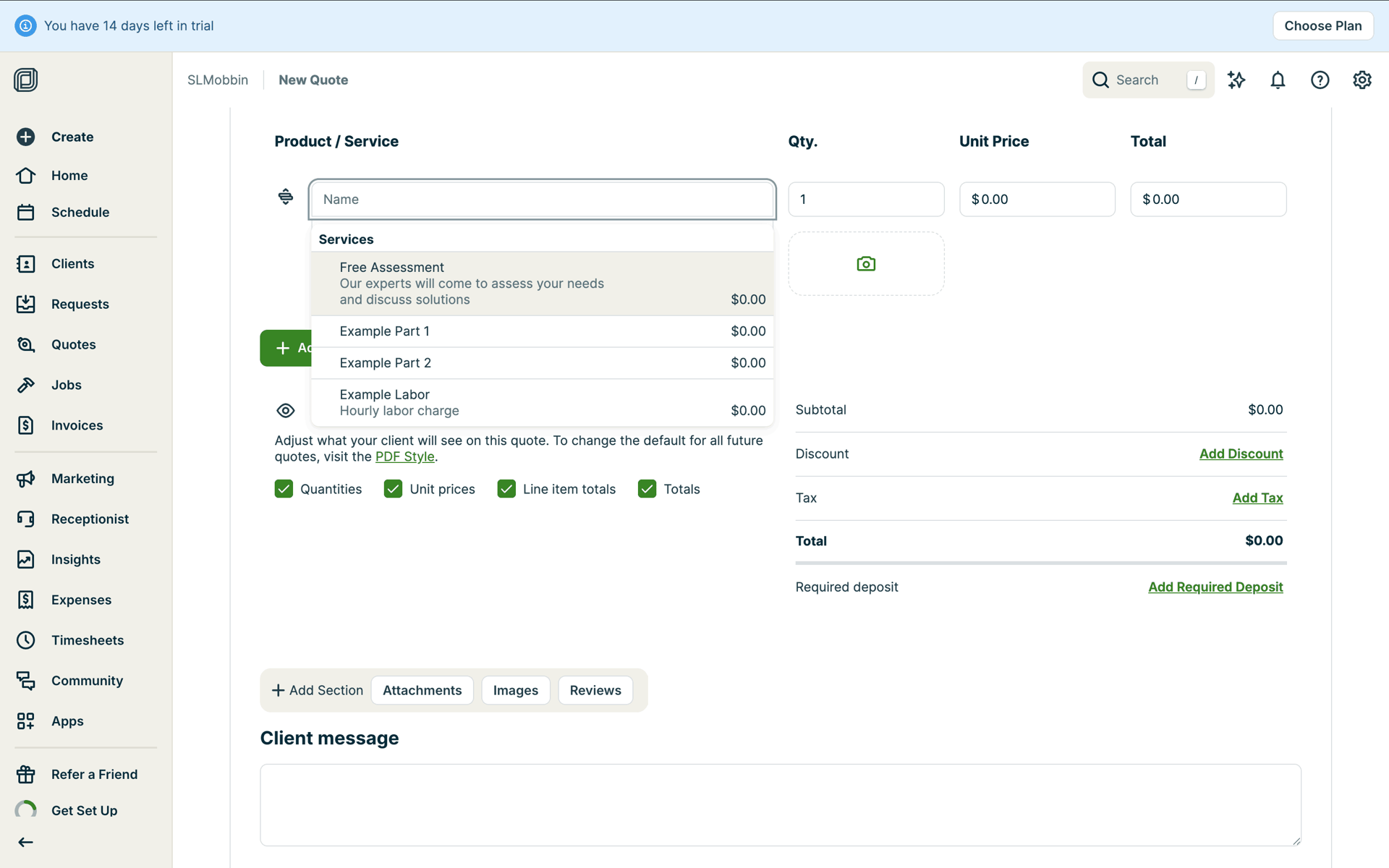 Jobber Web Business interface screenshot 18