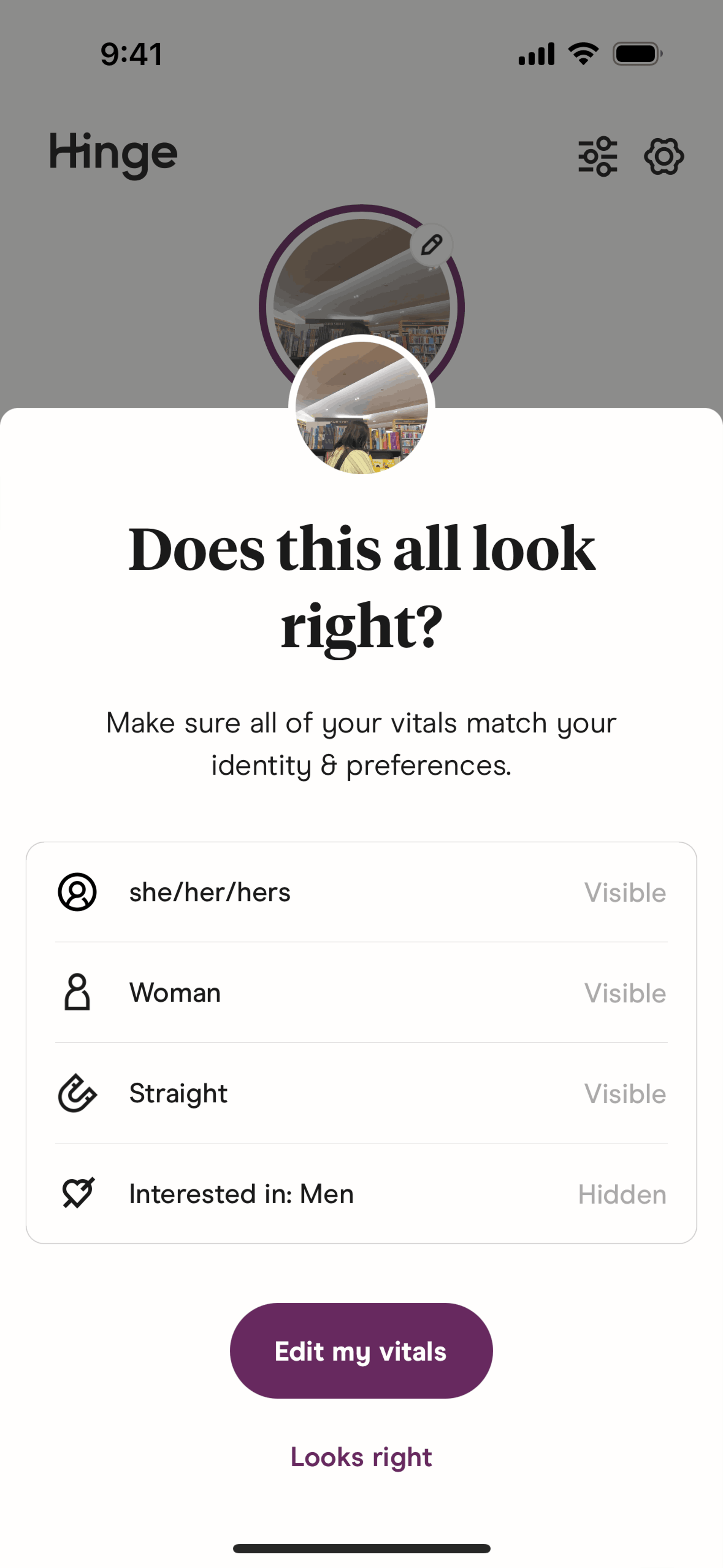 Hinge iOS Lifestyle interface screenshot 20