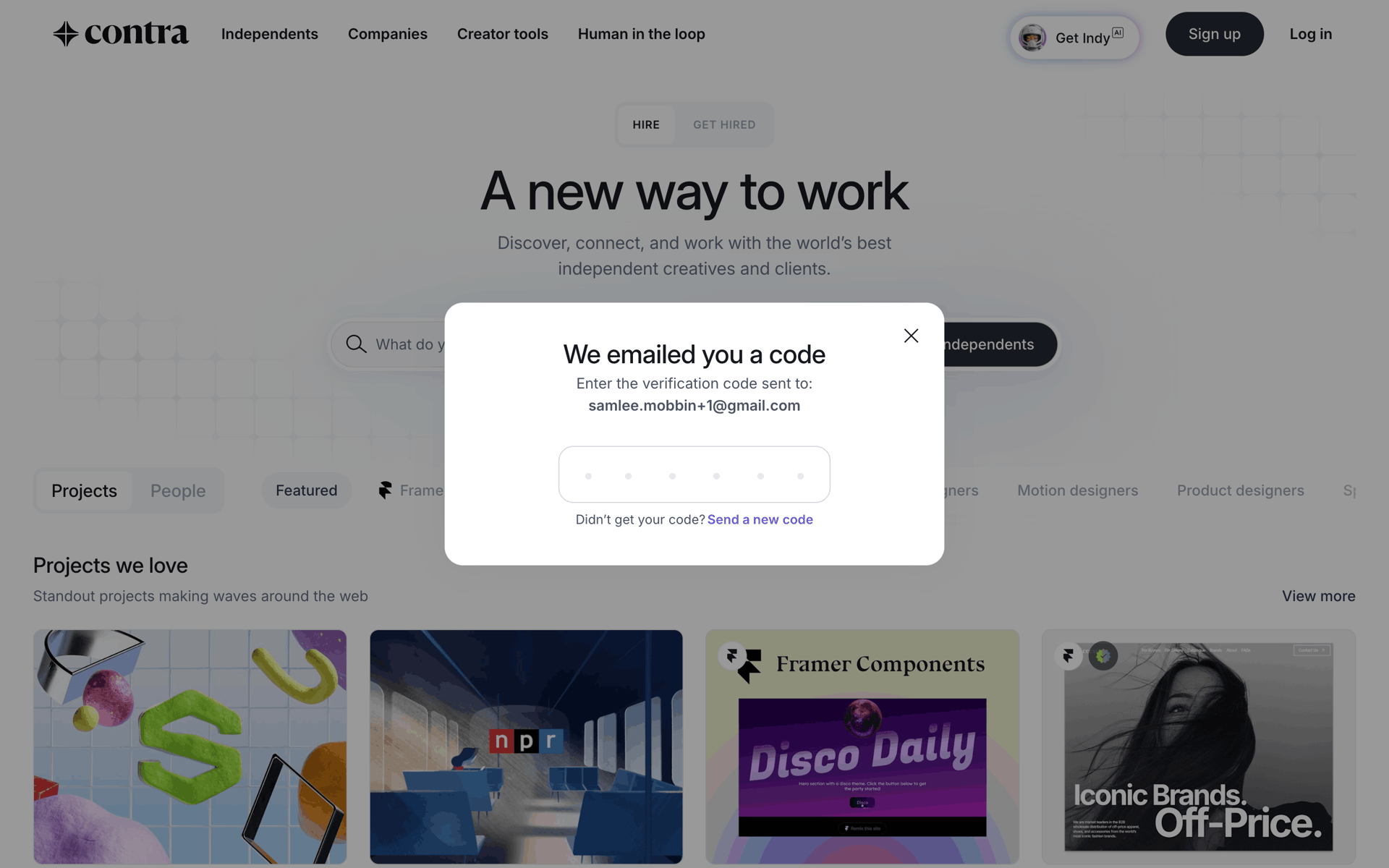 Onboarding (freelancer) on Contra (web) screen 4