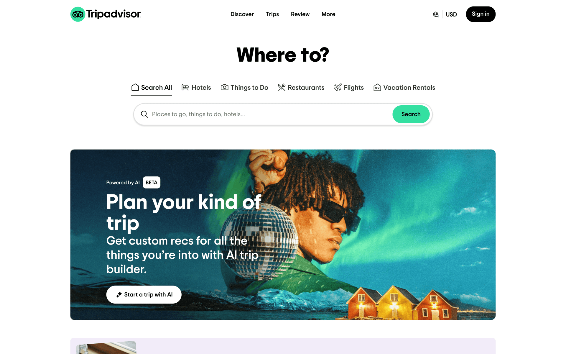 Tripadvisor Web Travel & Transportation interface screenshot 1