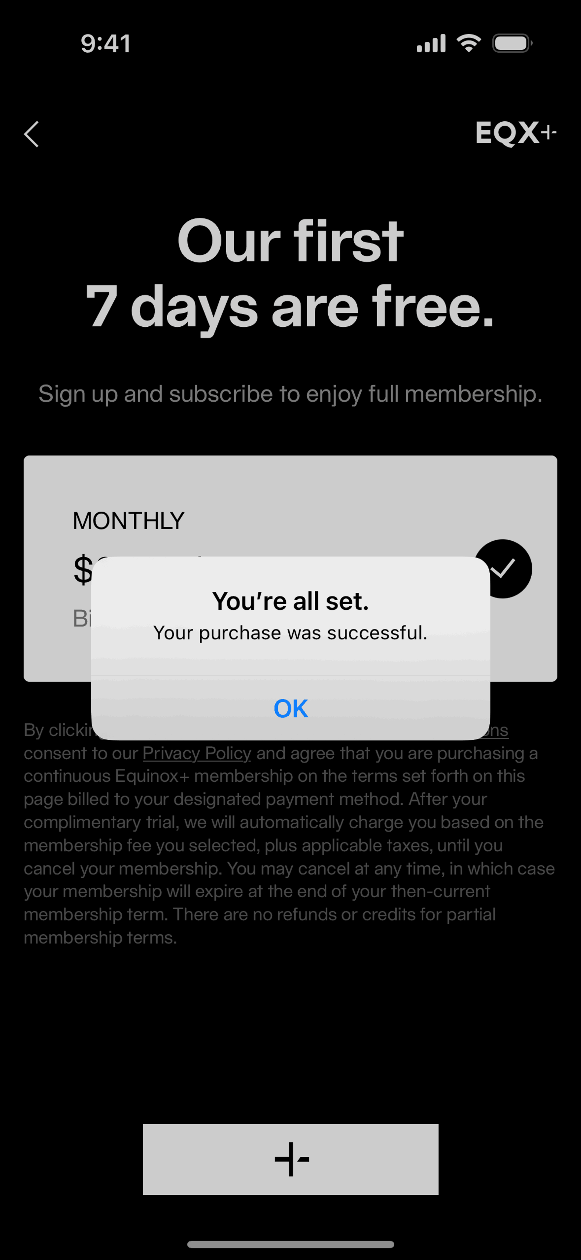 Equinox+ iOS Health & Fitness interface screenshot 6