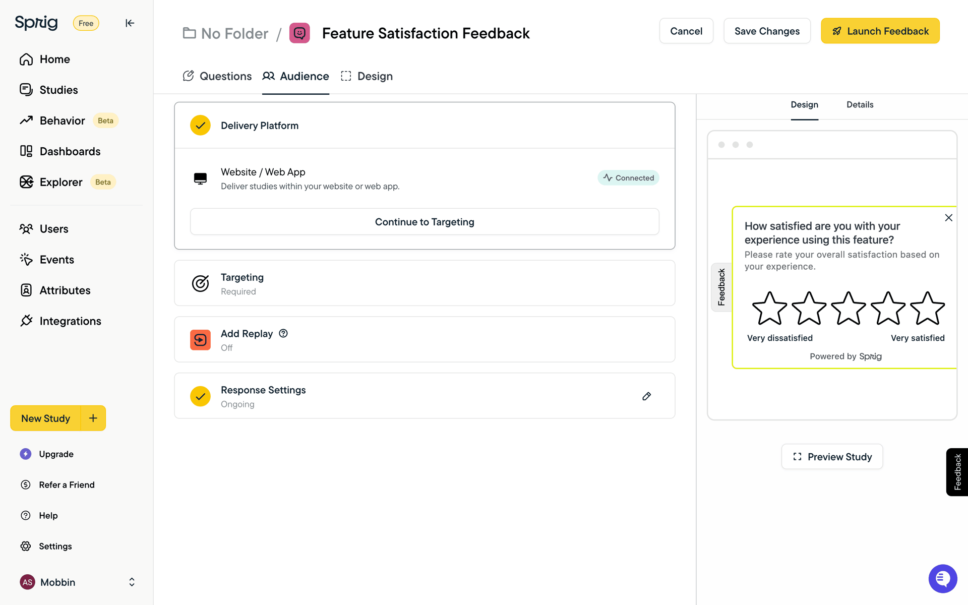Sprig Web Business interface screenshot 15