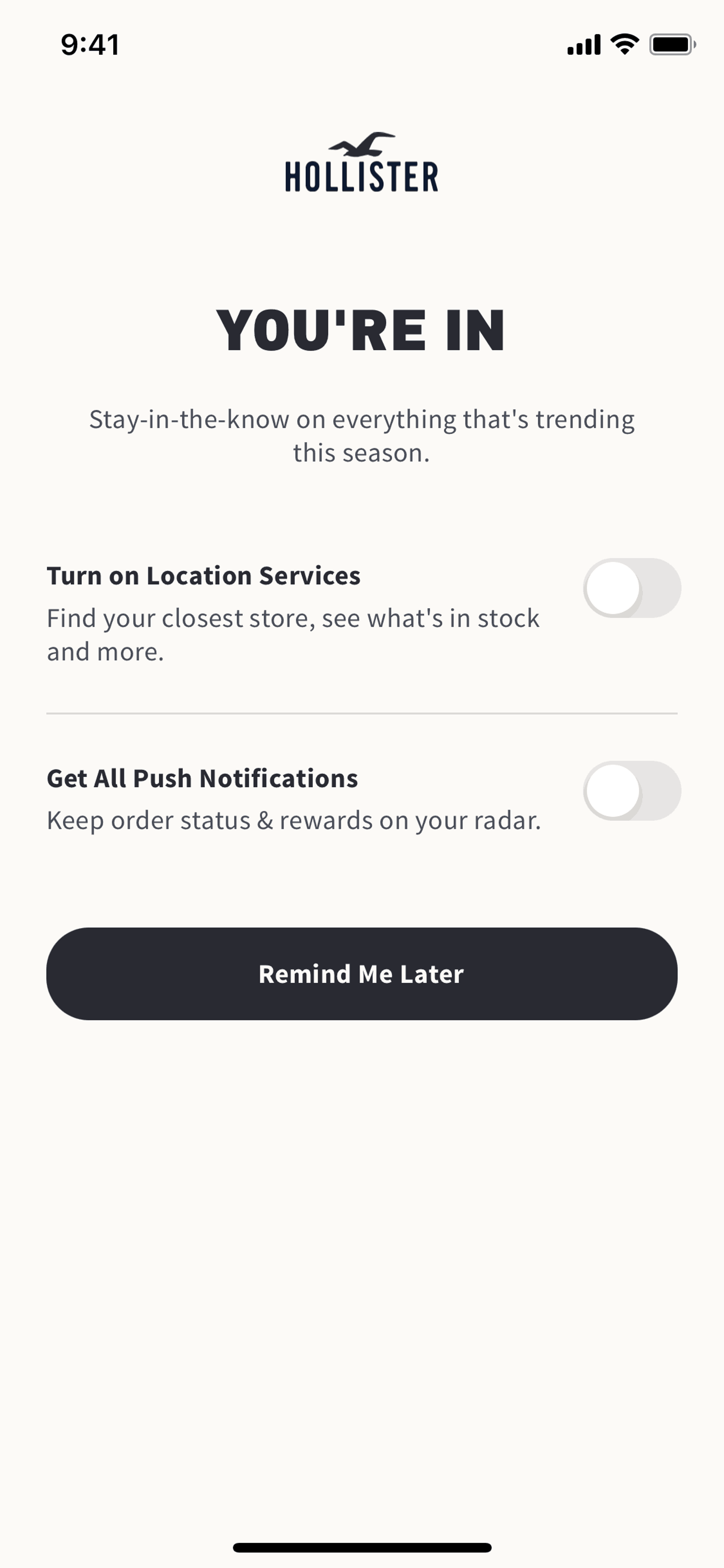 Hollister Co. iOS Shopping interface screenshot 13