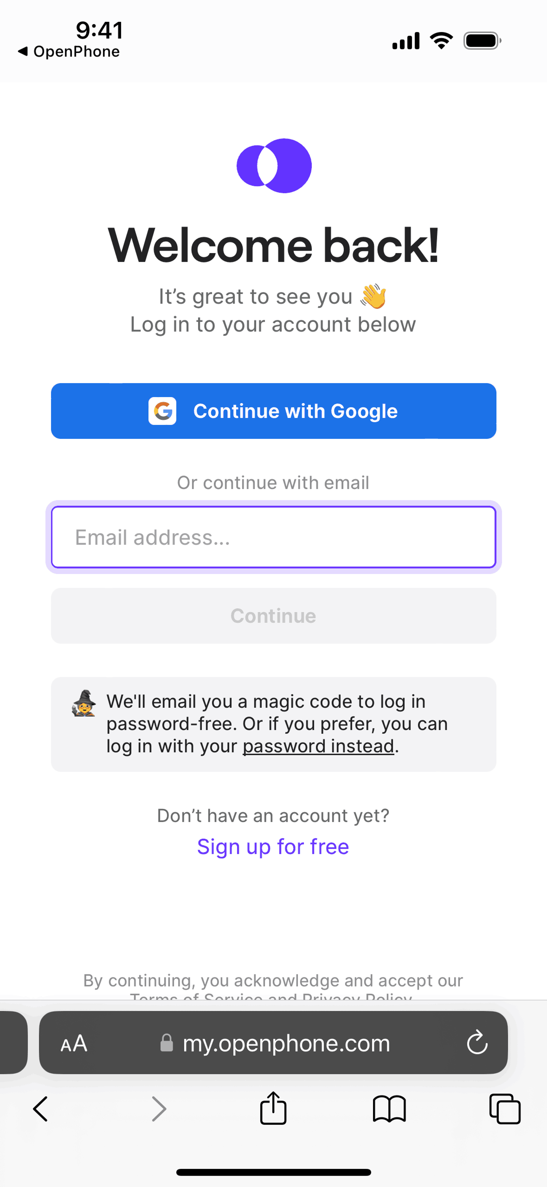 OpenPhone iOS Business interface screenshot 21