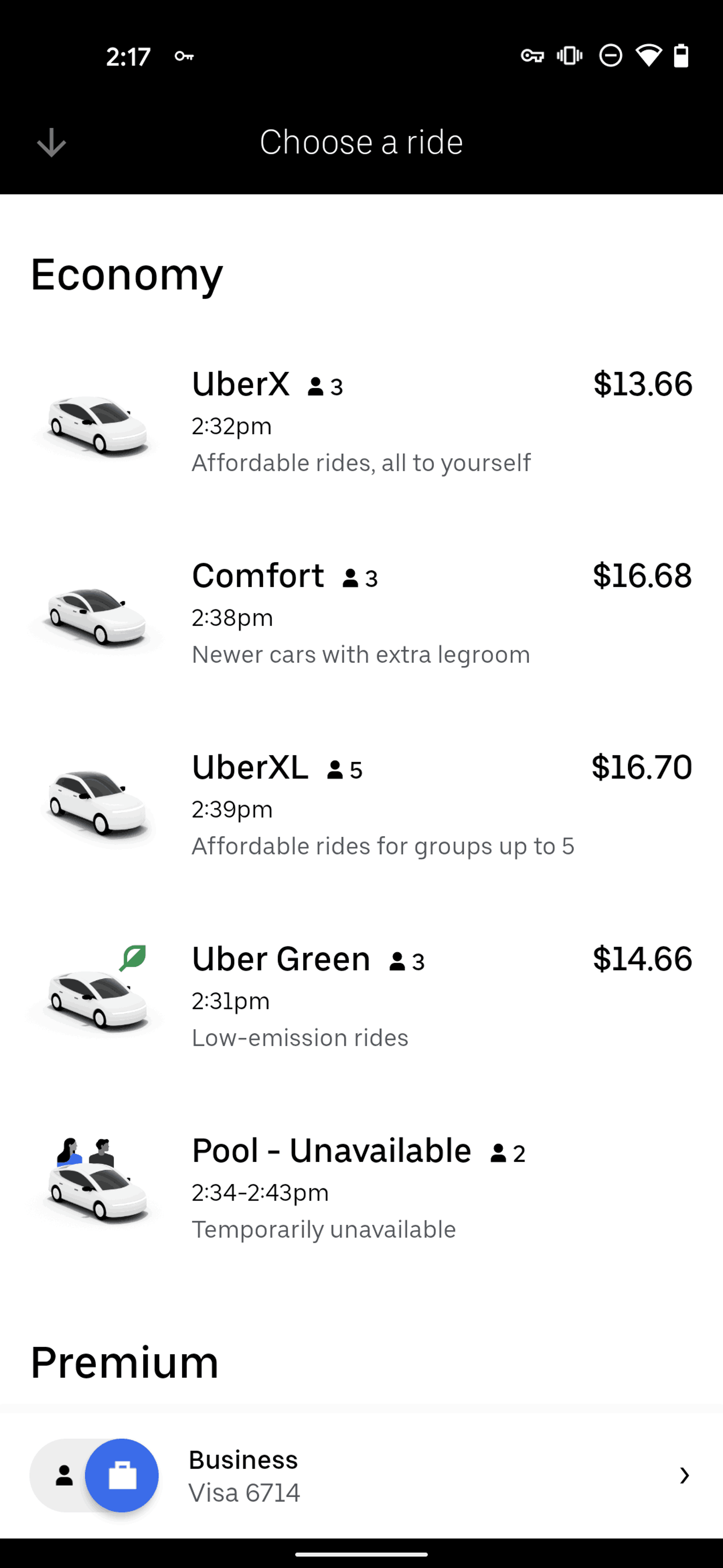 Uber Android Travel & Transportation interface screenshot 21