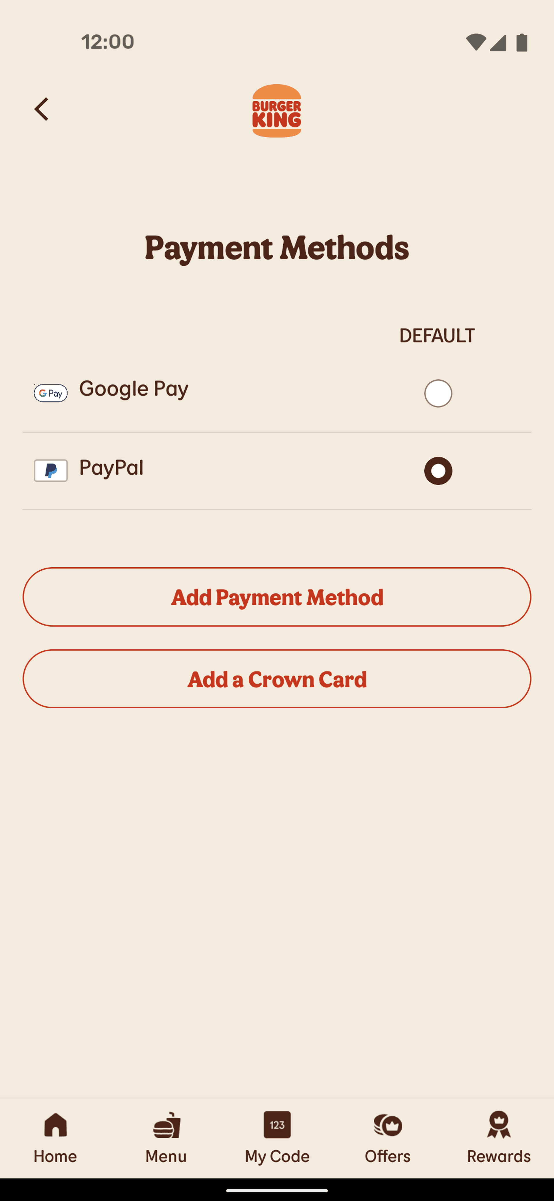 Burger King Android Food & Drink interface screenshot 16