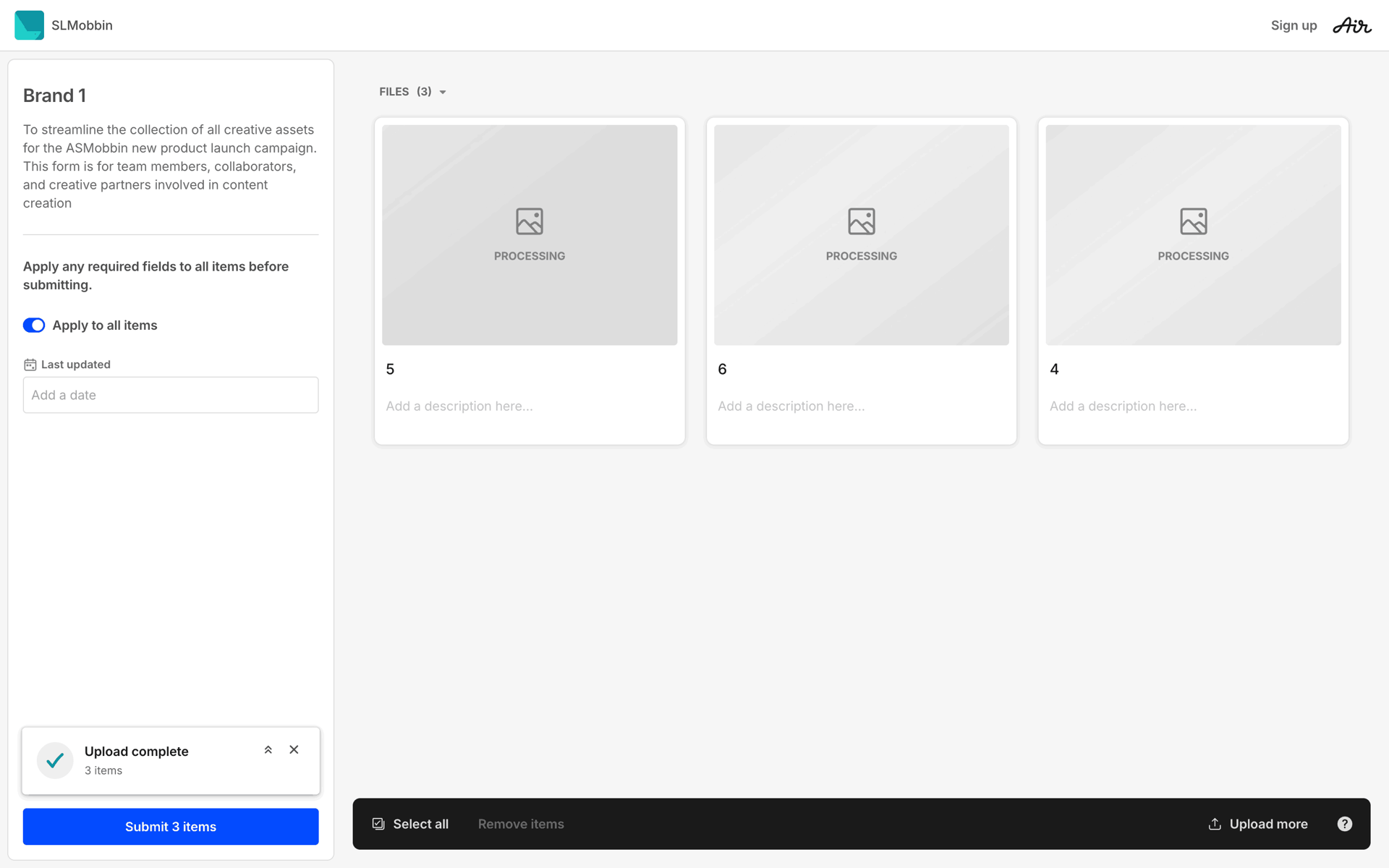 Air Web Collaboration interface screenshot 22