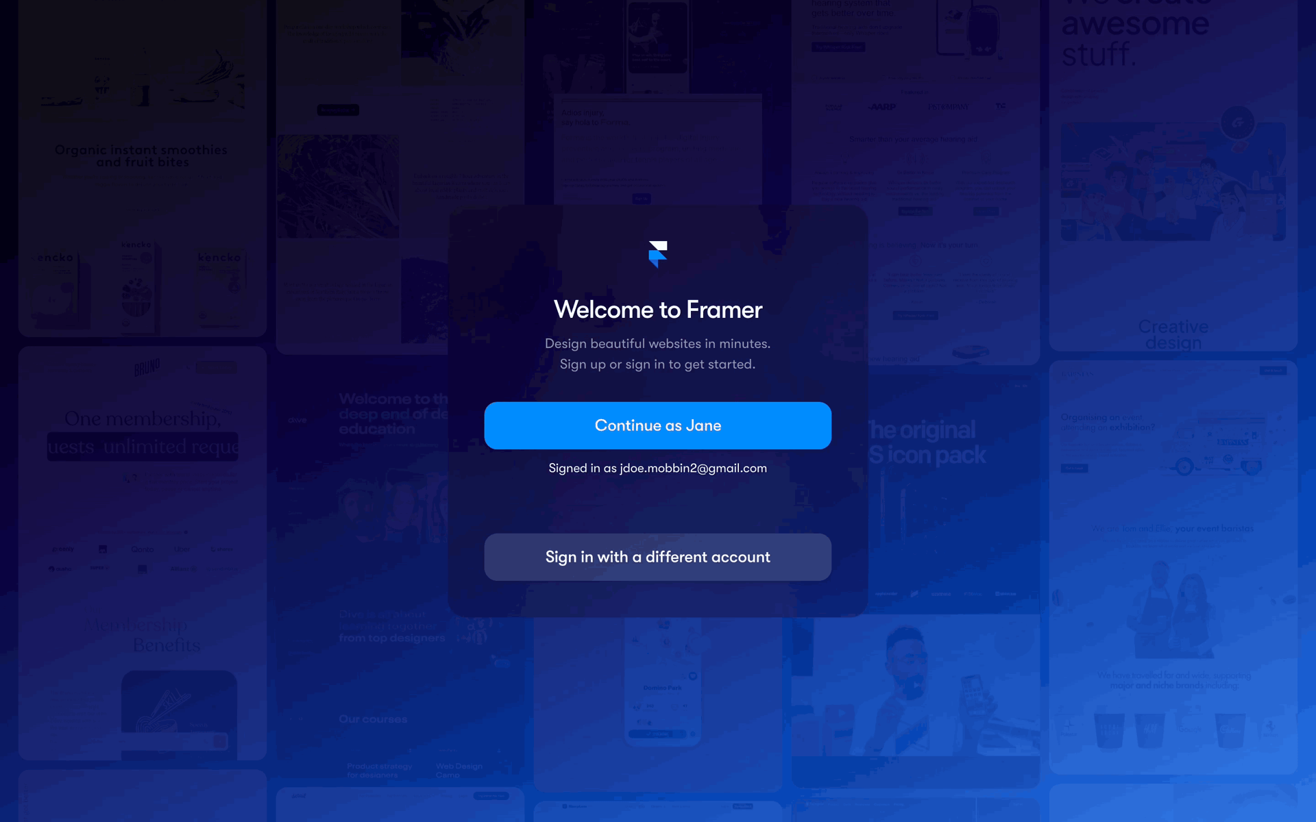 Framer Web AI interface screenshot 3
