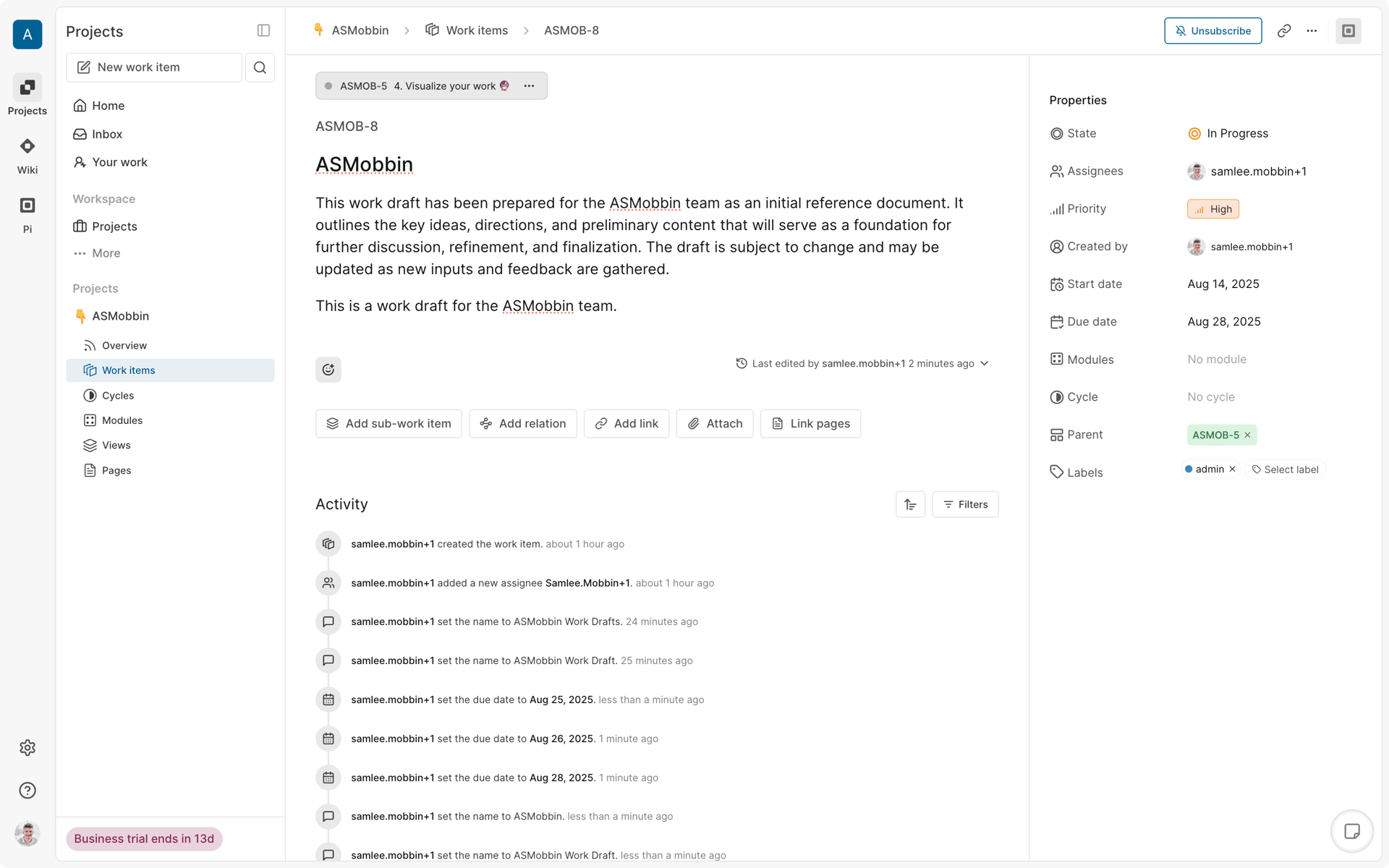 Plane Web Business interface screenshot 7