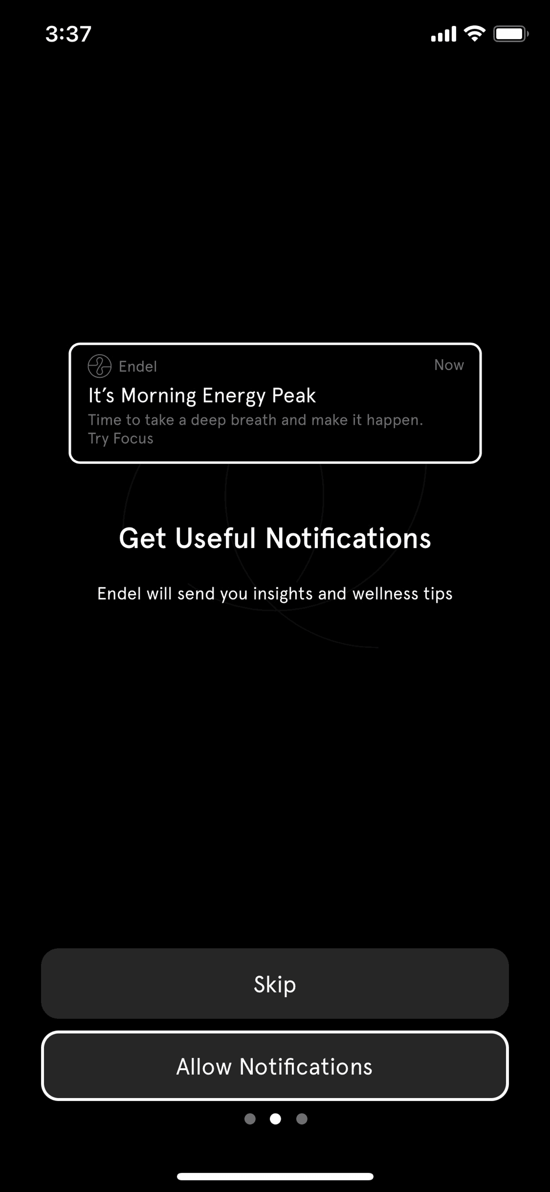 Endel iOS Health & Fitness interface screenshot 3