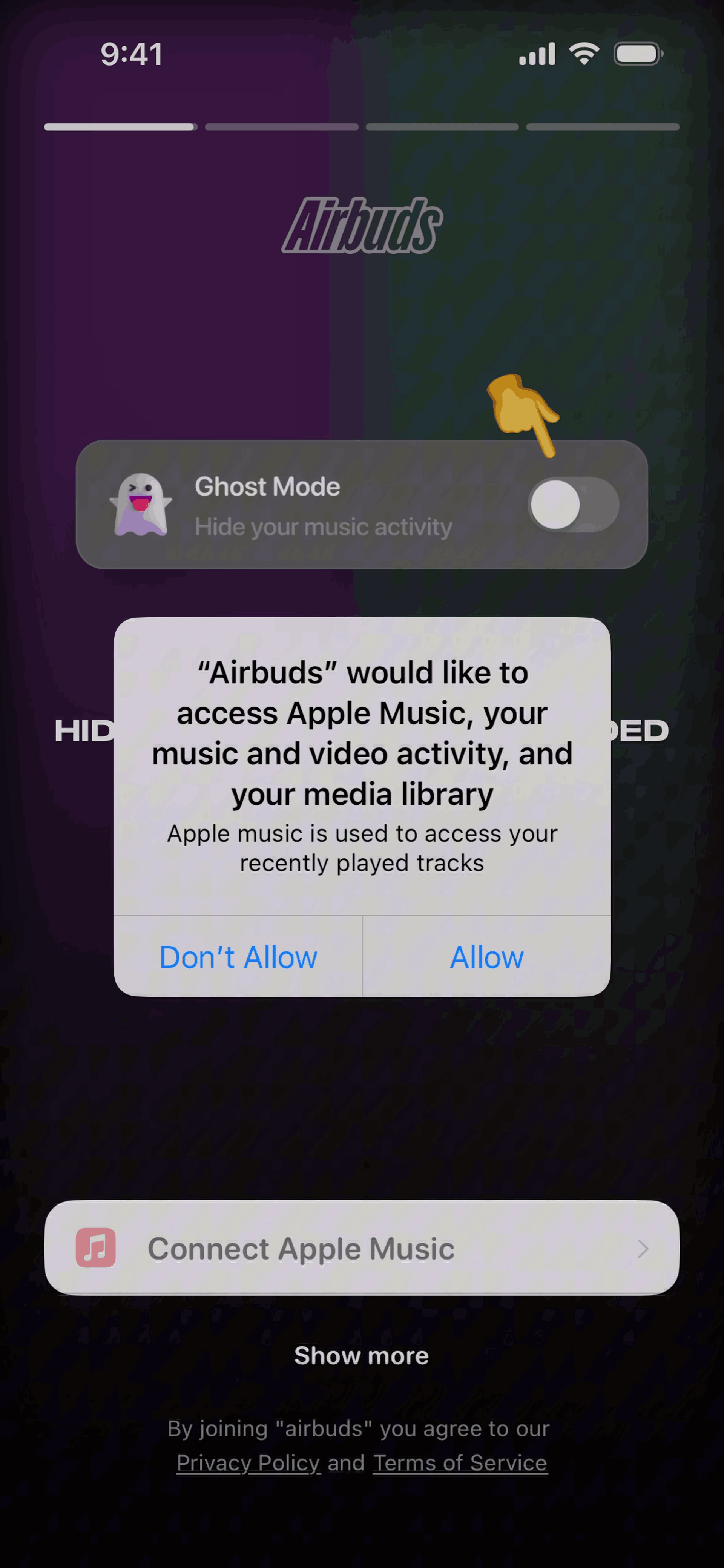 Airbuds Widget iOS Social Networking interface screenshot 3
