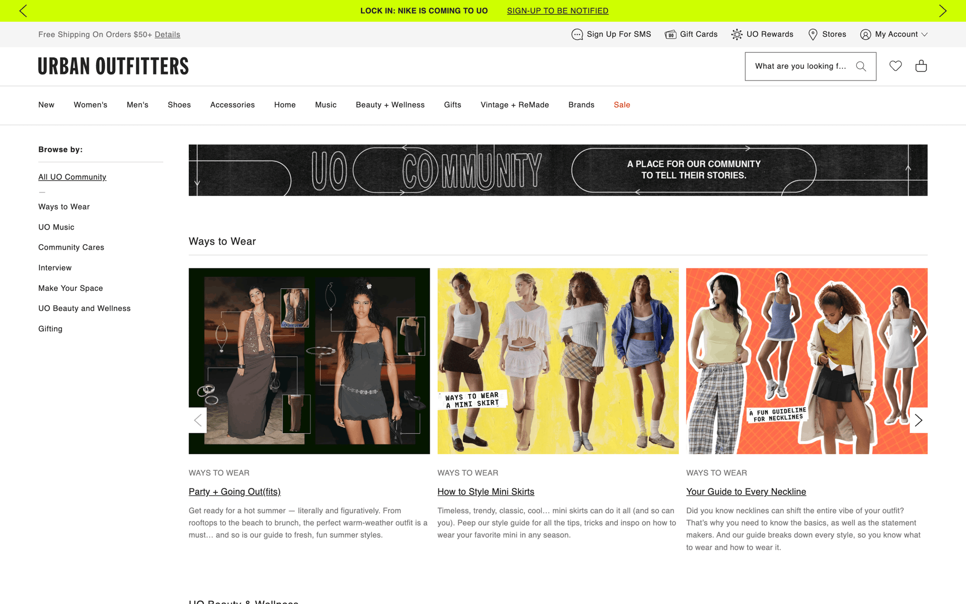 Urban Outfitters Web Shopping interface screenshot 2