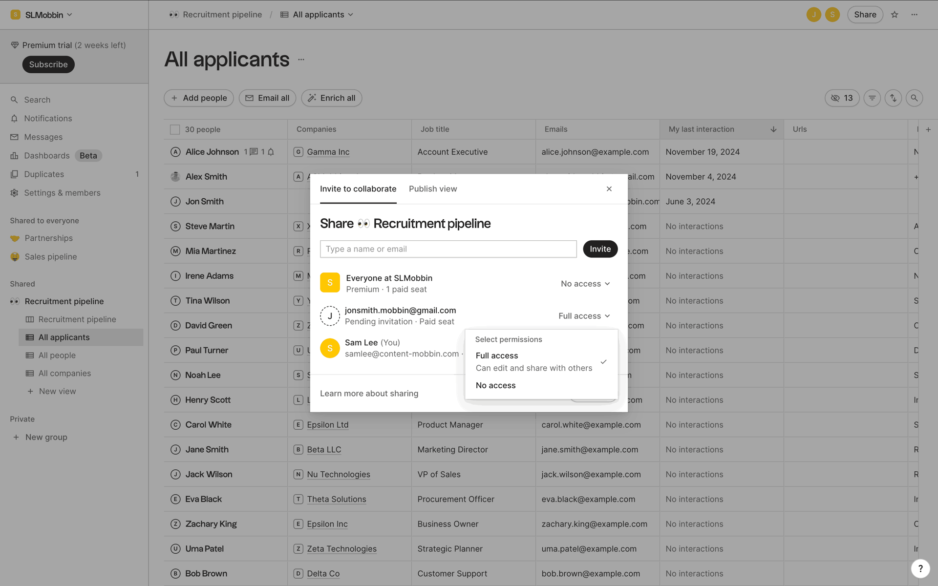 folk Web Business interface screenshot 19
