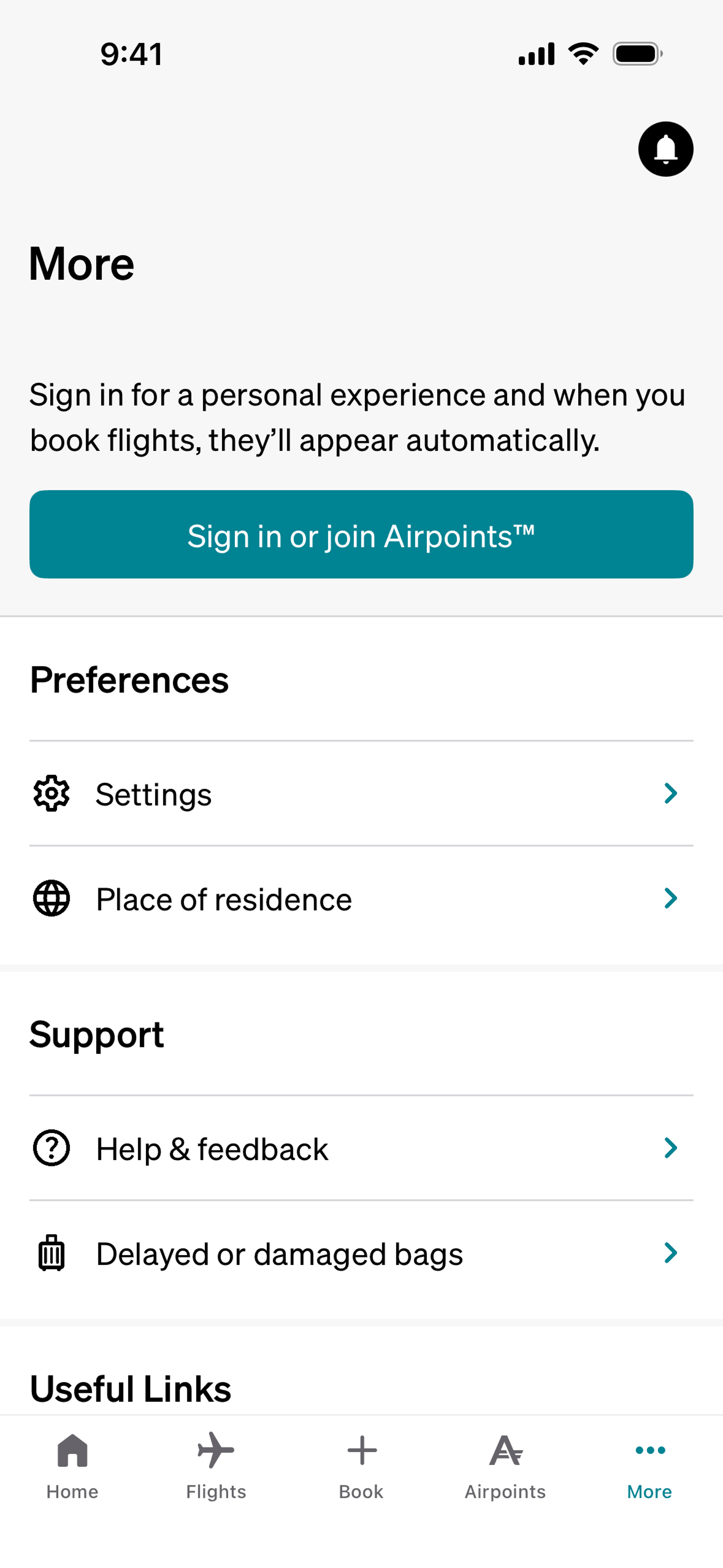 Air NZ iOS Travel & Transportation interface screenshot 2