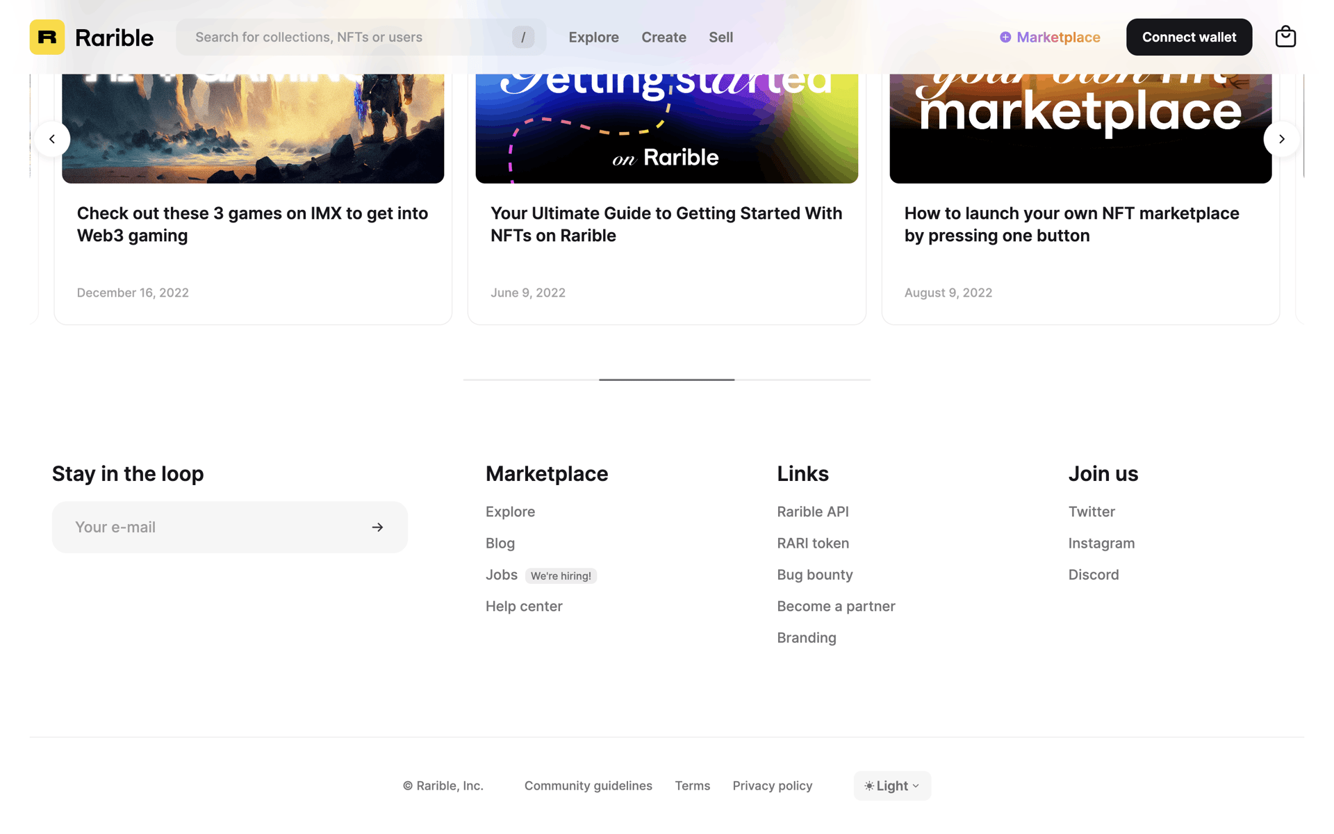 Rarible Web Crypto & Web3 interface screenshot 2