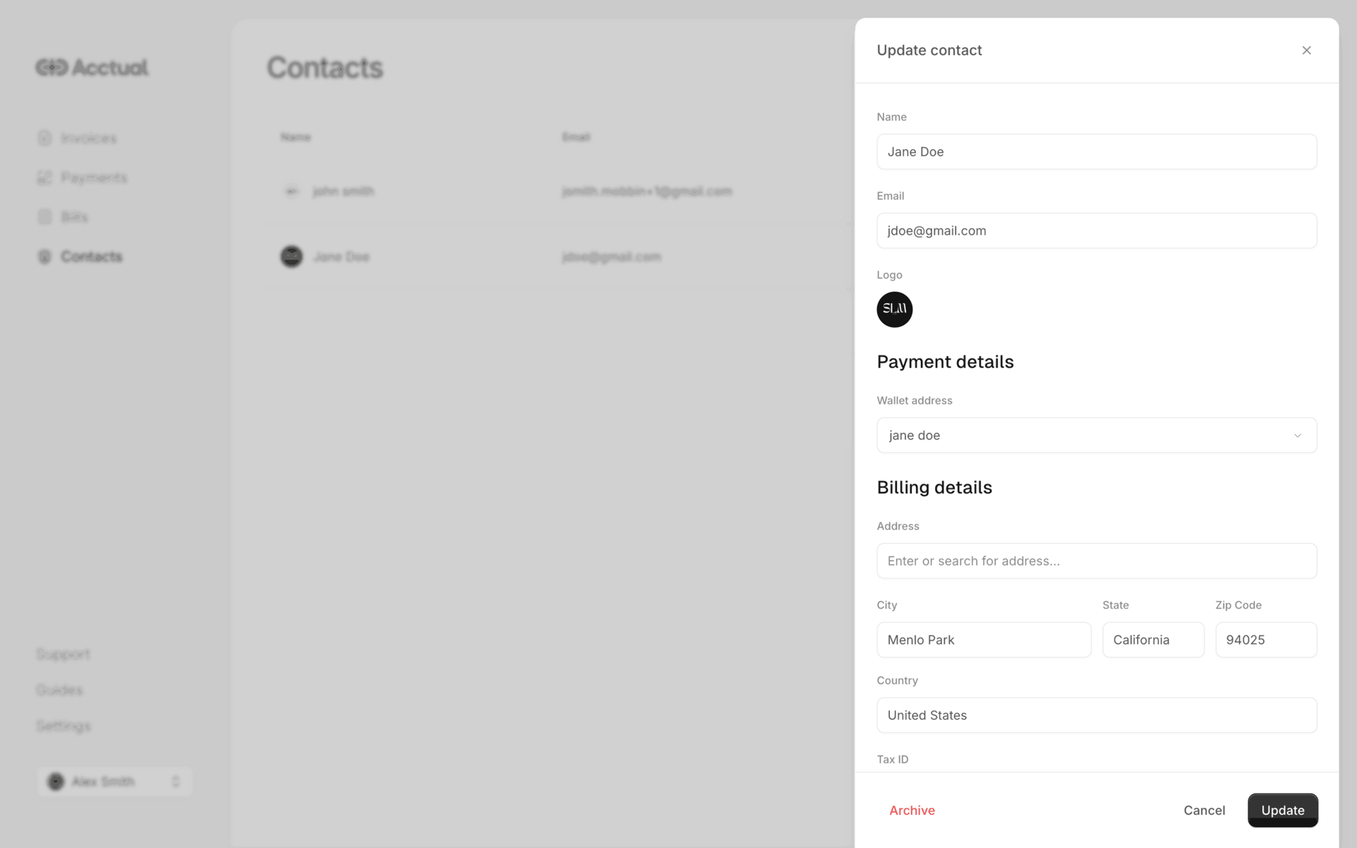 Acctual Web Finance interface screenshot 6