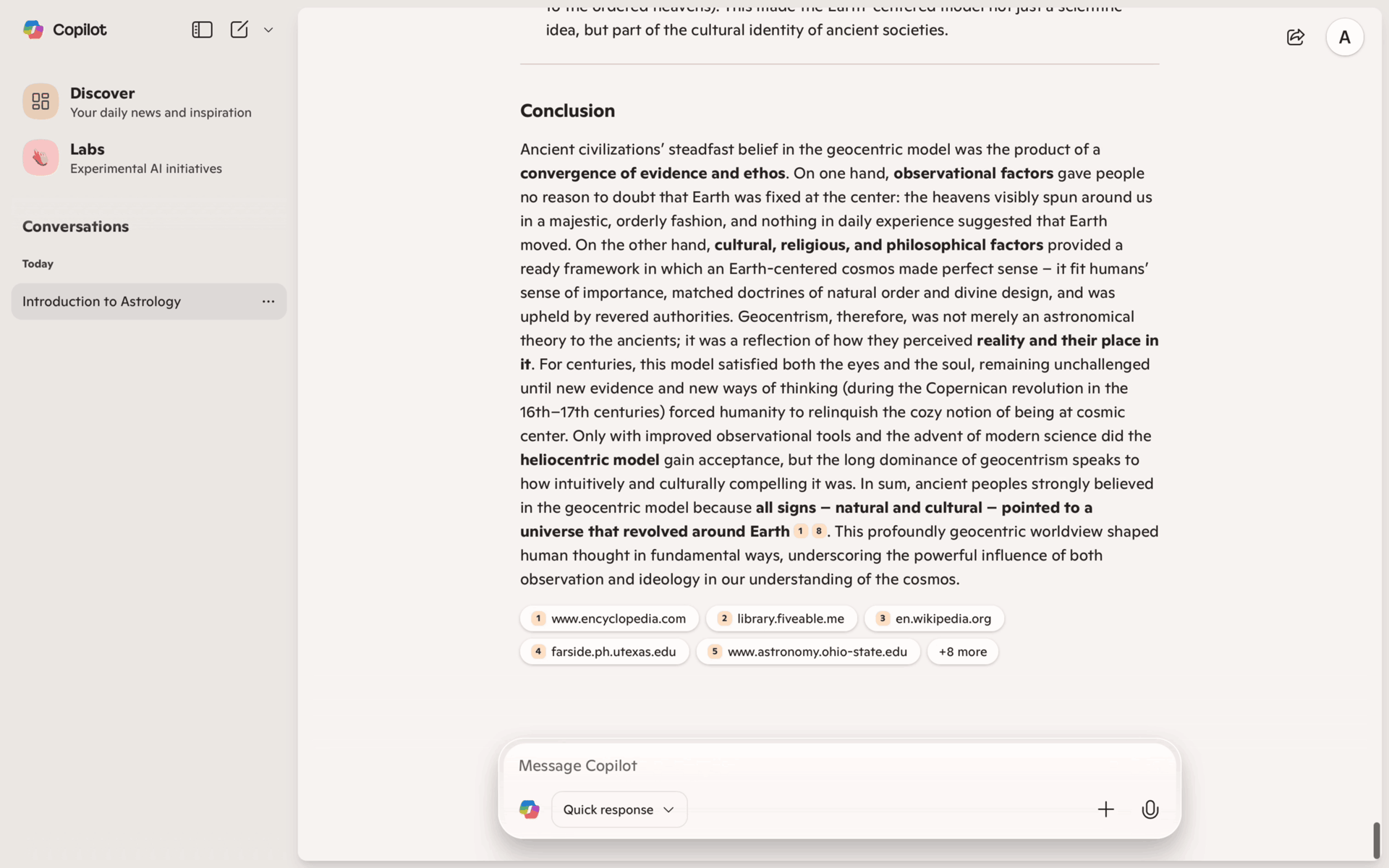 Microsoft Copilot Web AI interface screenshot 2