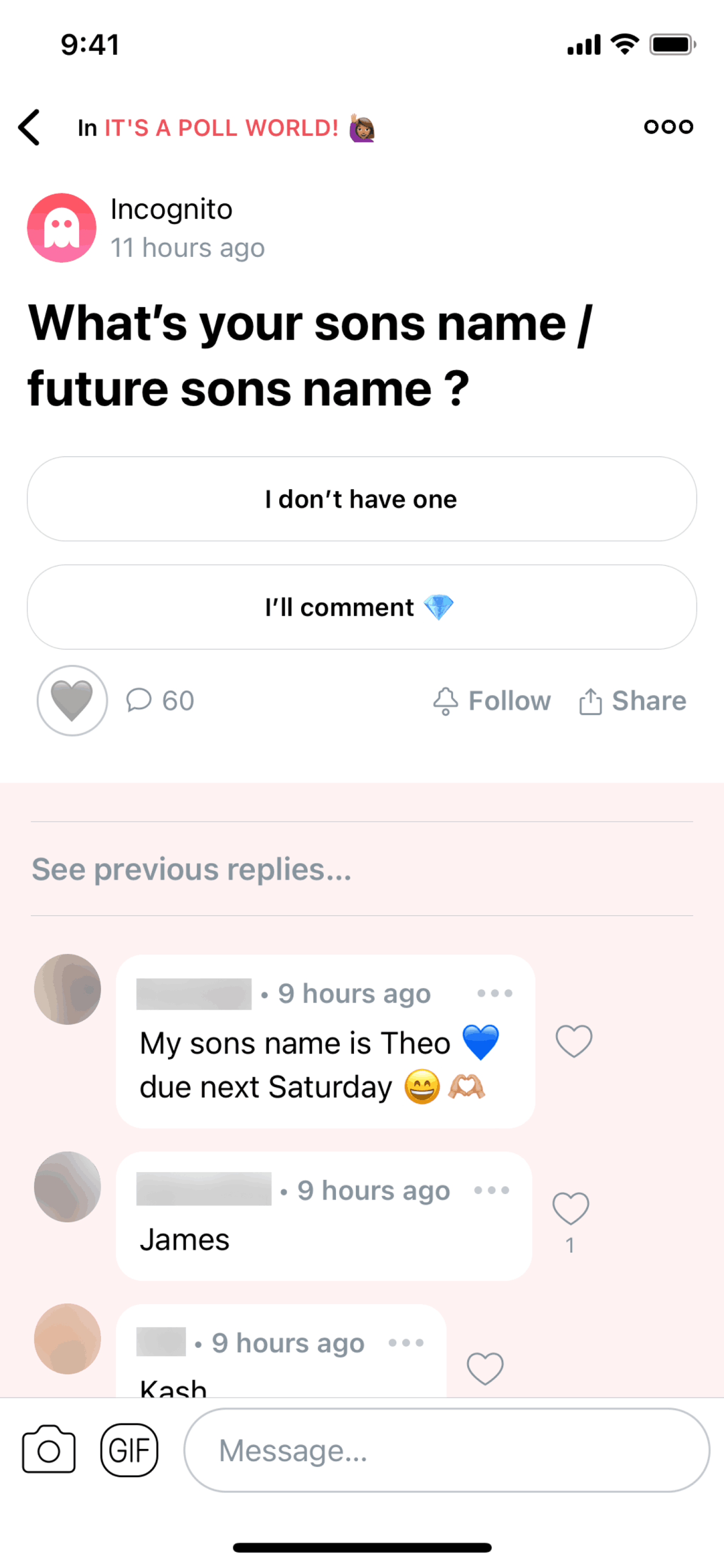 Peanut iOS Social Networking interface screenshot 3