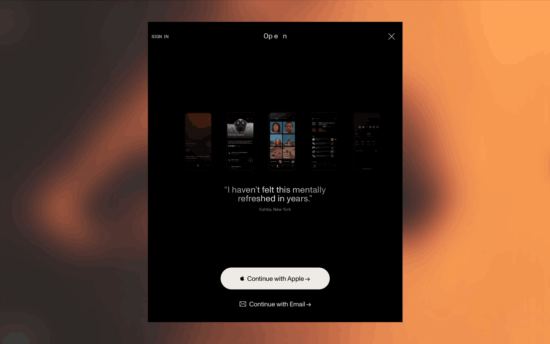 Open Web Health & Fitness interface screenshot 7