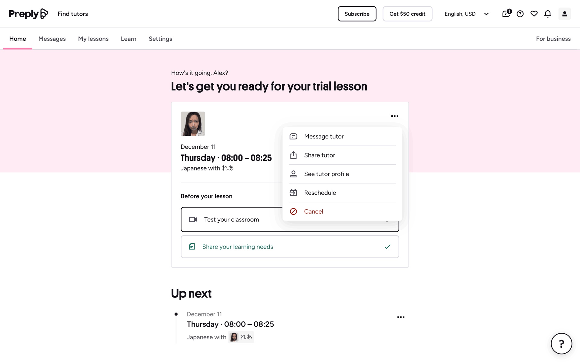 Preply Web Education interface screenshot 20