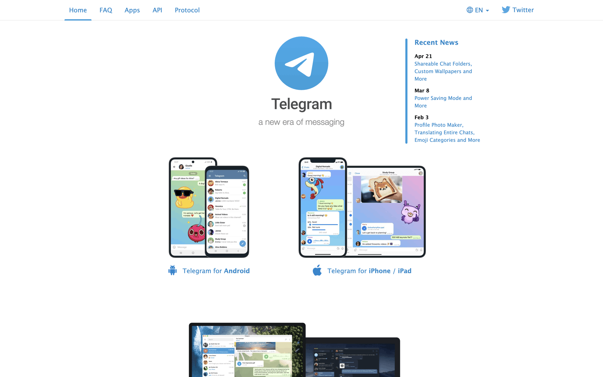 Telegram Web Social Networking interface screenshot 1