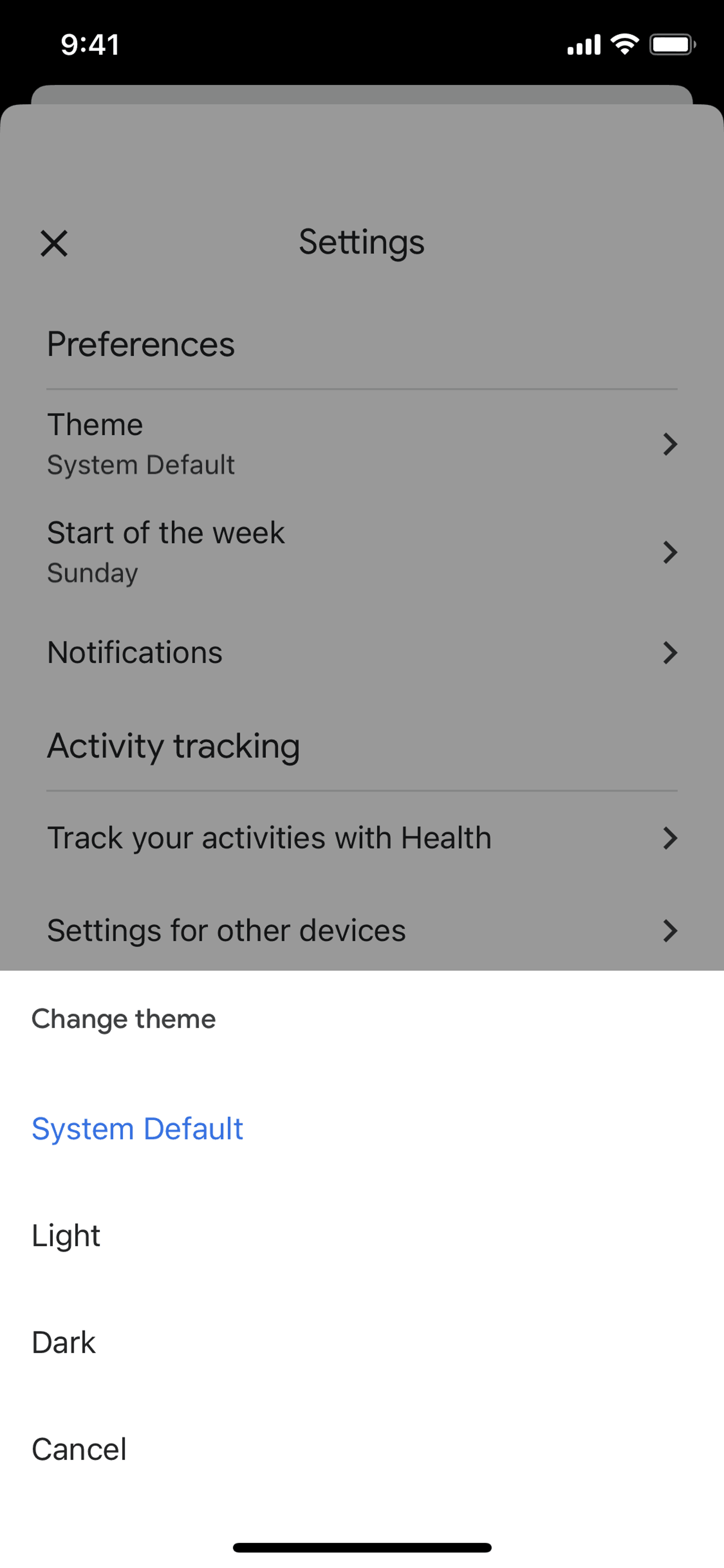 Google Fit iOS Health & Fitness interface screenshot 19