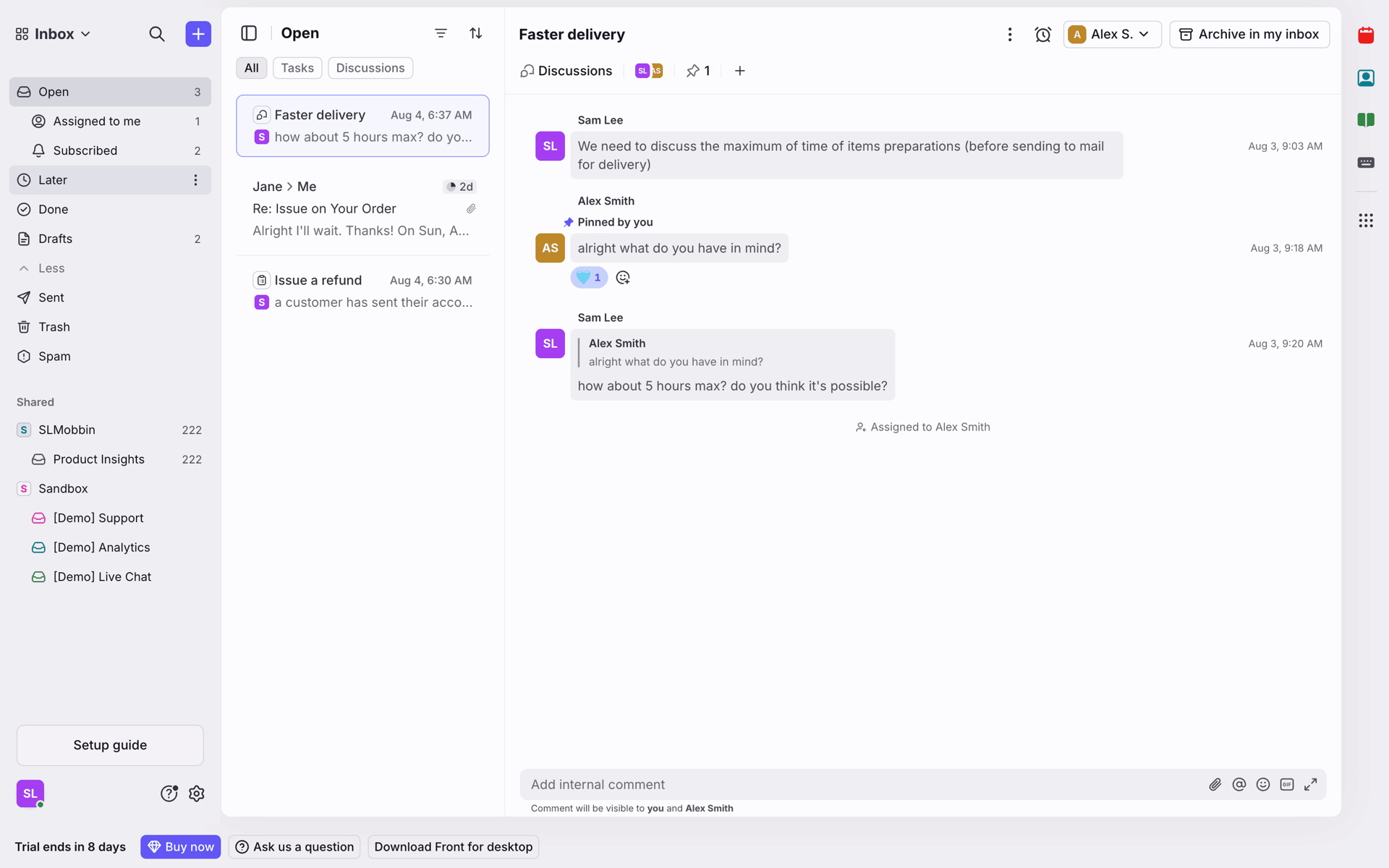 Front Web Business interface screenshot 24