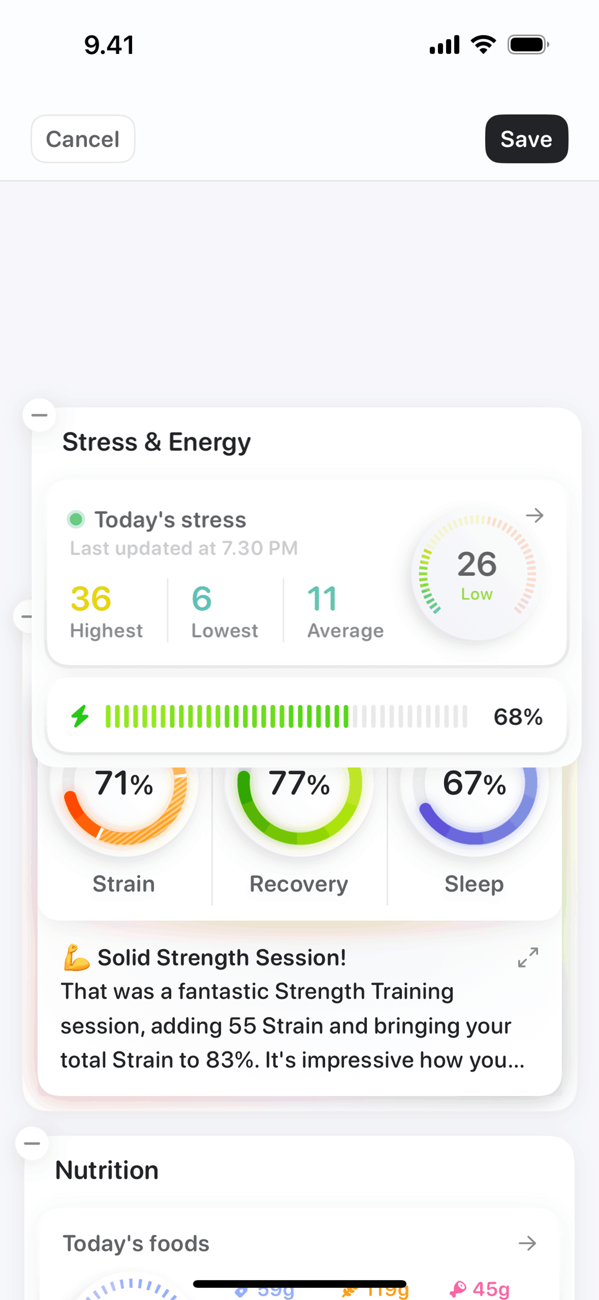 Bevel iOS Health & Fitness interface screenshot 22