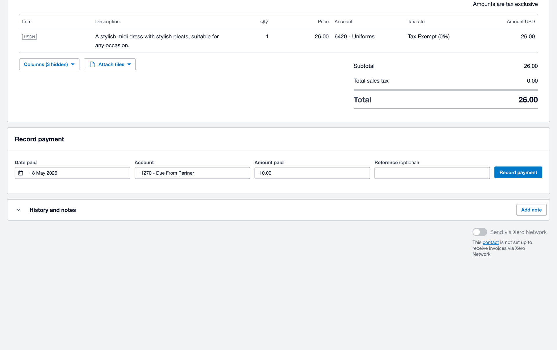 Xero Web Business interface screenshot 15
