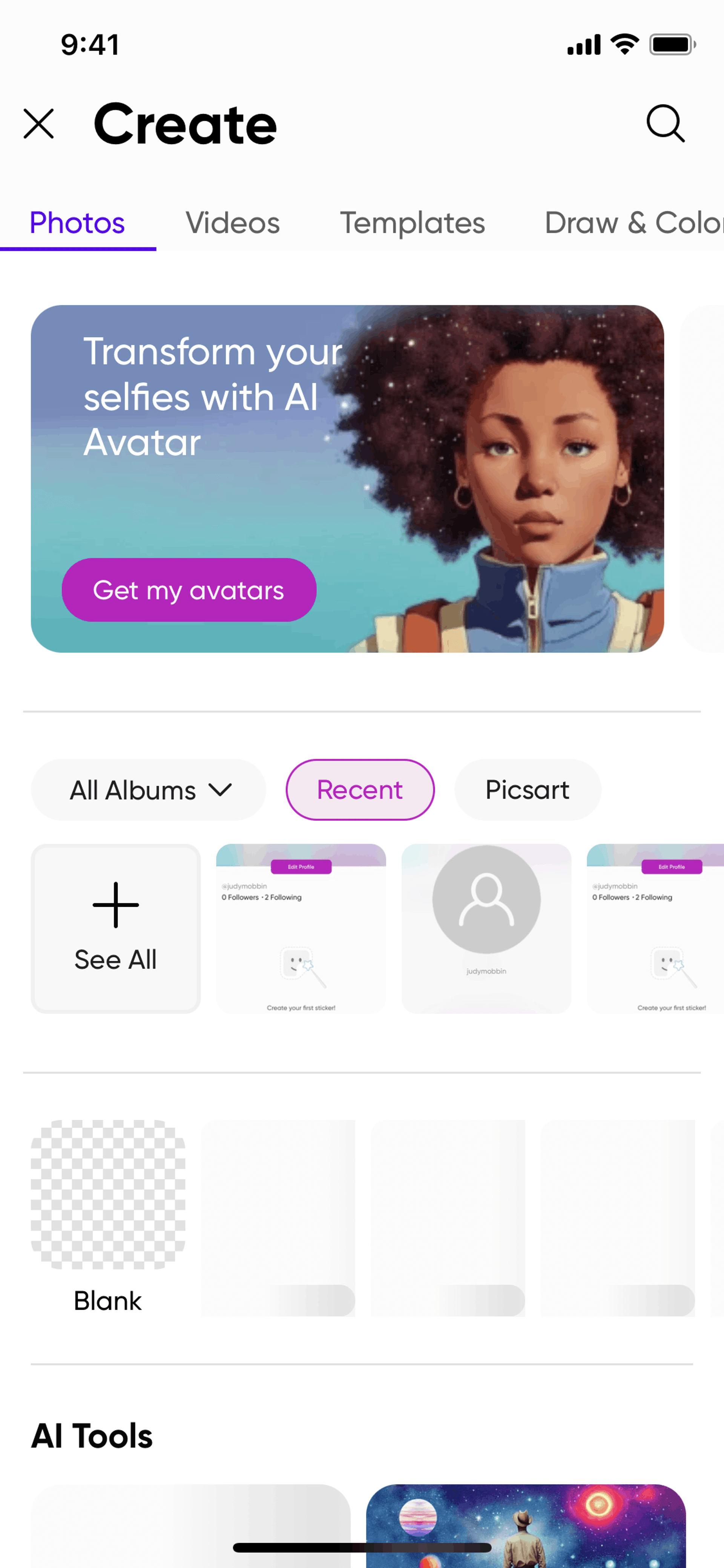Picsart iOS Photo & Video interface screenshot 2