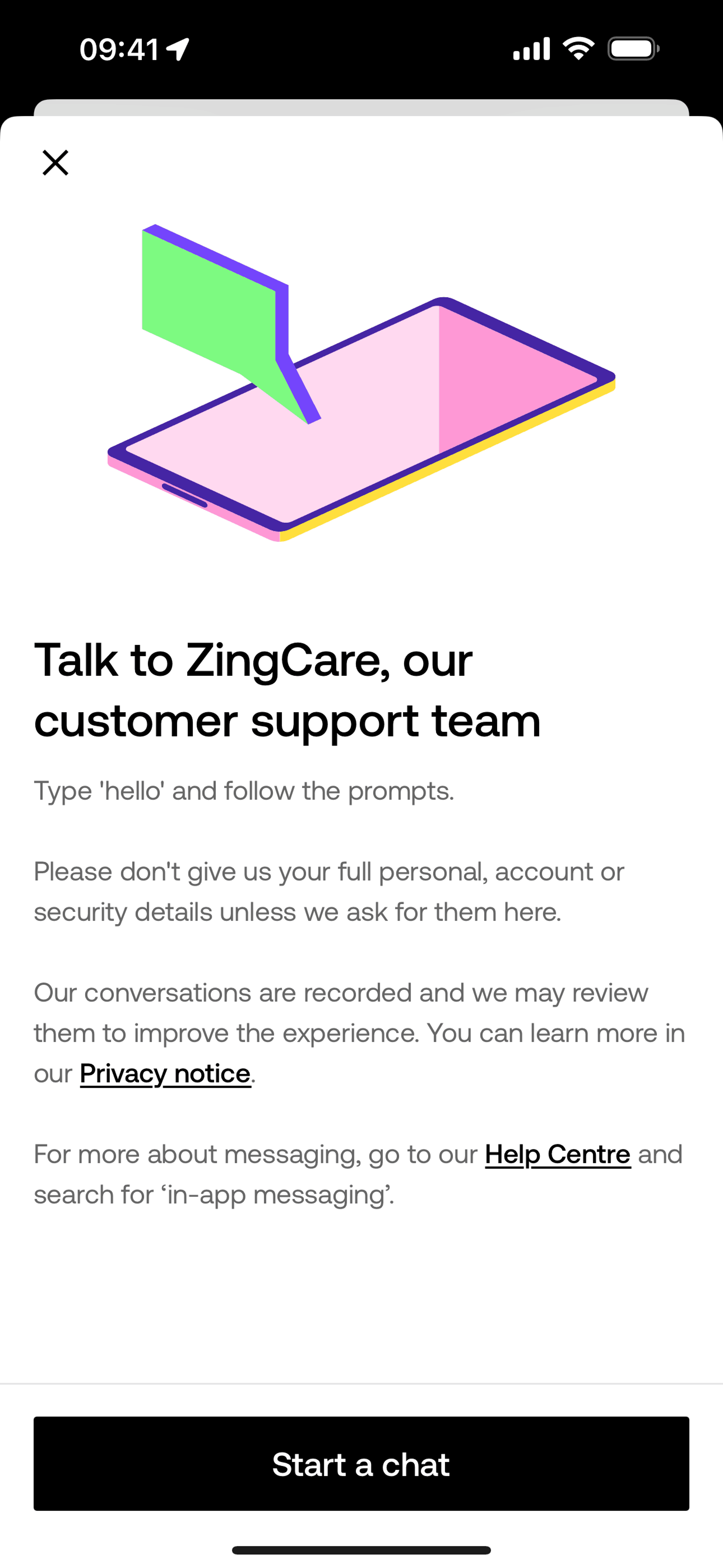 Zing iOS Finance interface screenshot 16
