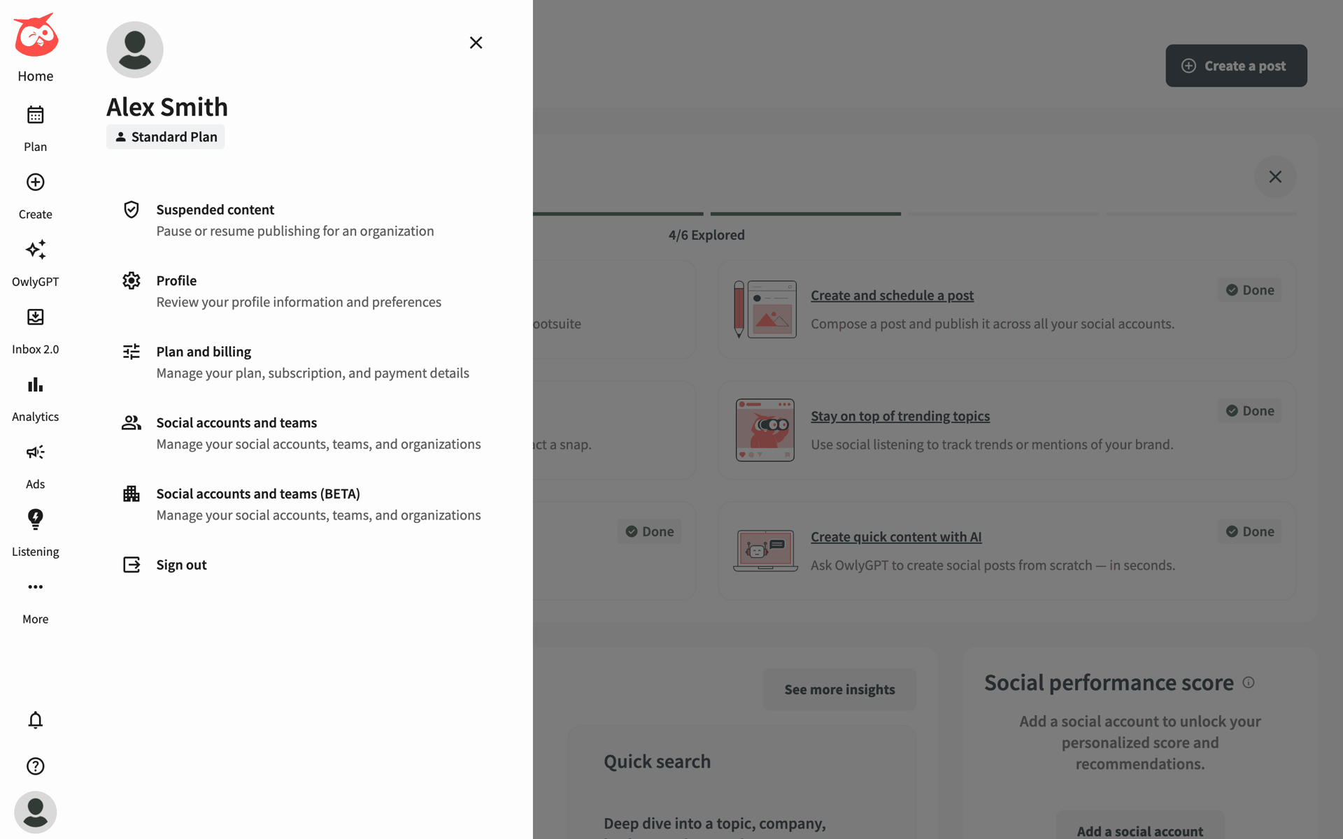 Hootsuite Web Business interface screenshot 9