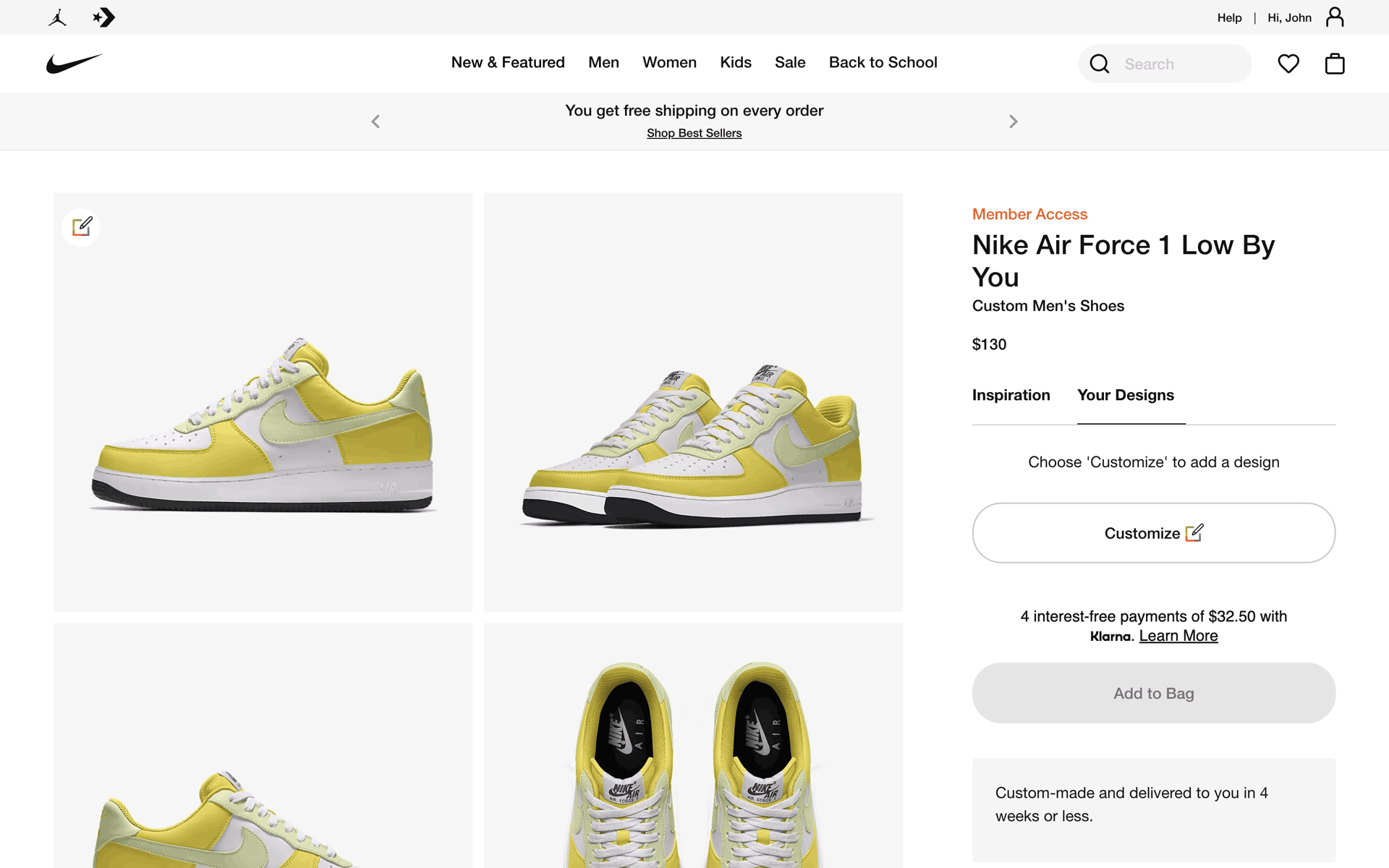 Nike Web Shopping interface screenshot 8