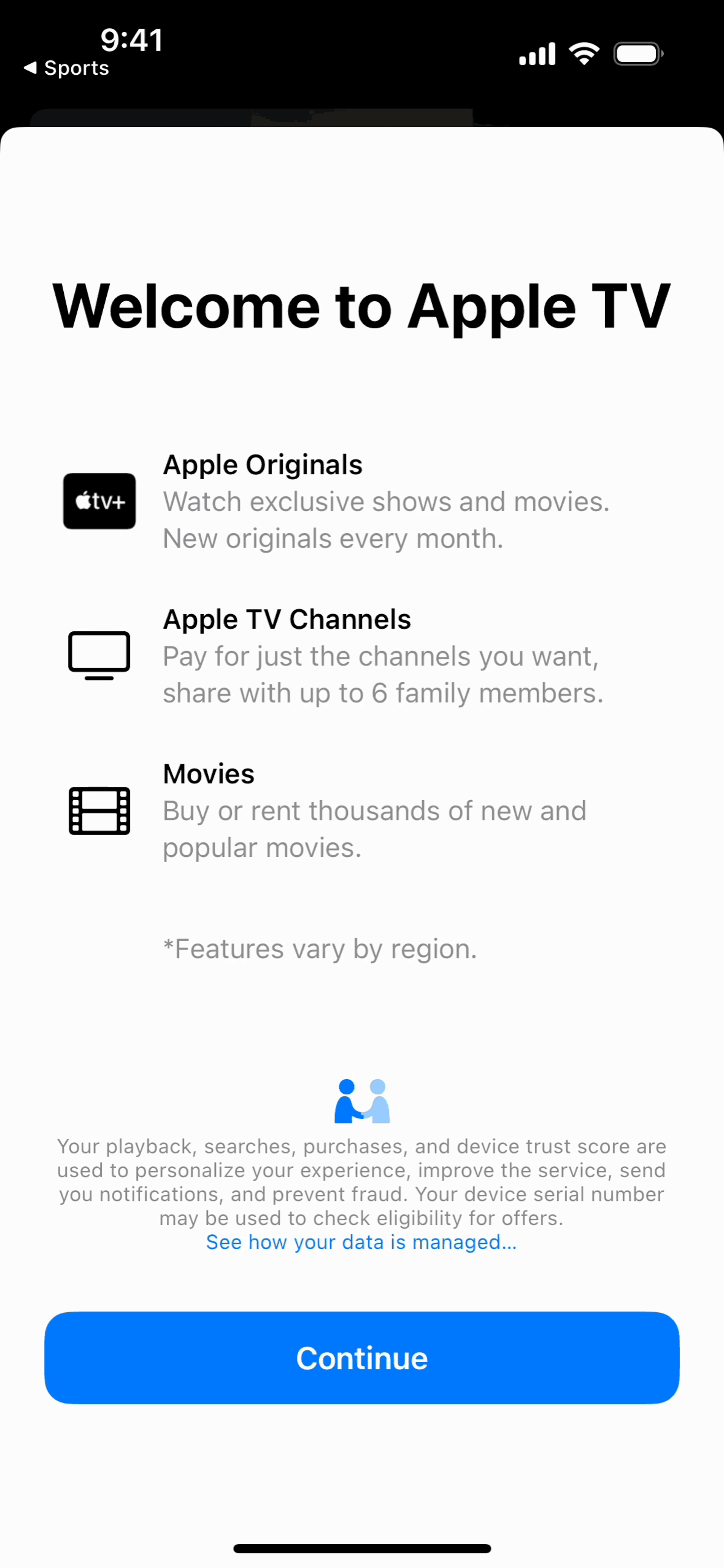 Apple Sports iOS Sports interface screenshot 5