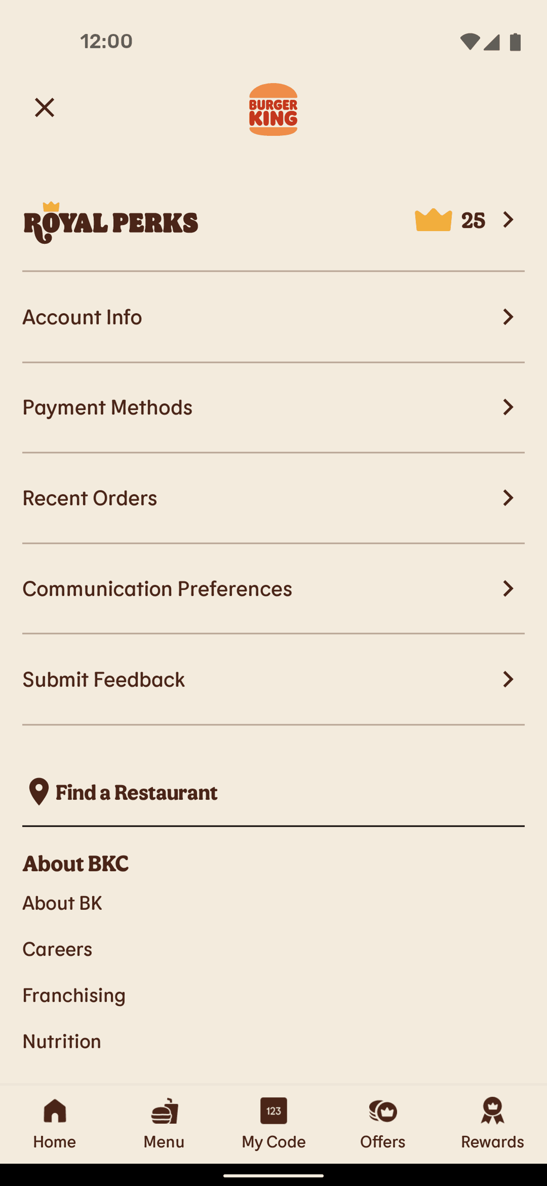 Burger King Android Food & Drink interface screenshot 15